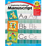 CARSON DELLOSA PUBLISHING CO Beginning Traditional Manuscript Workbook Grade K-2