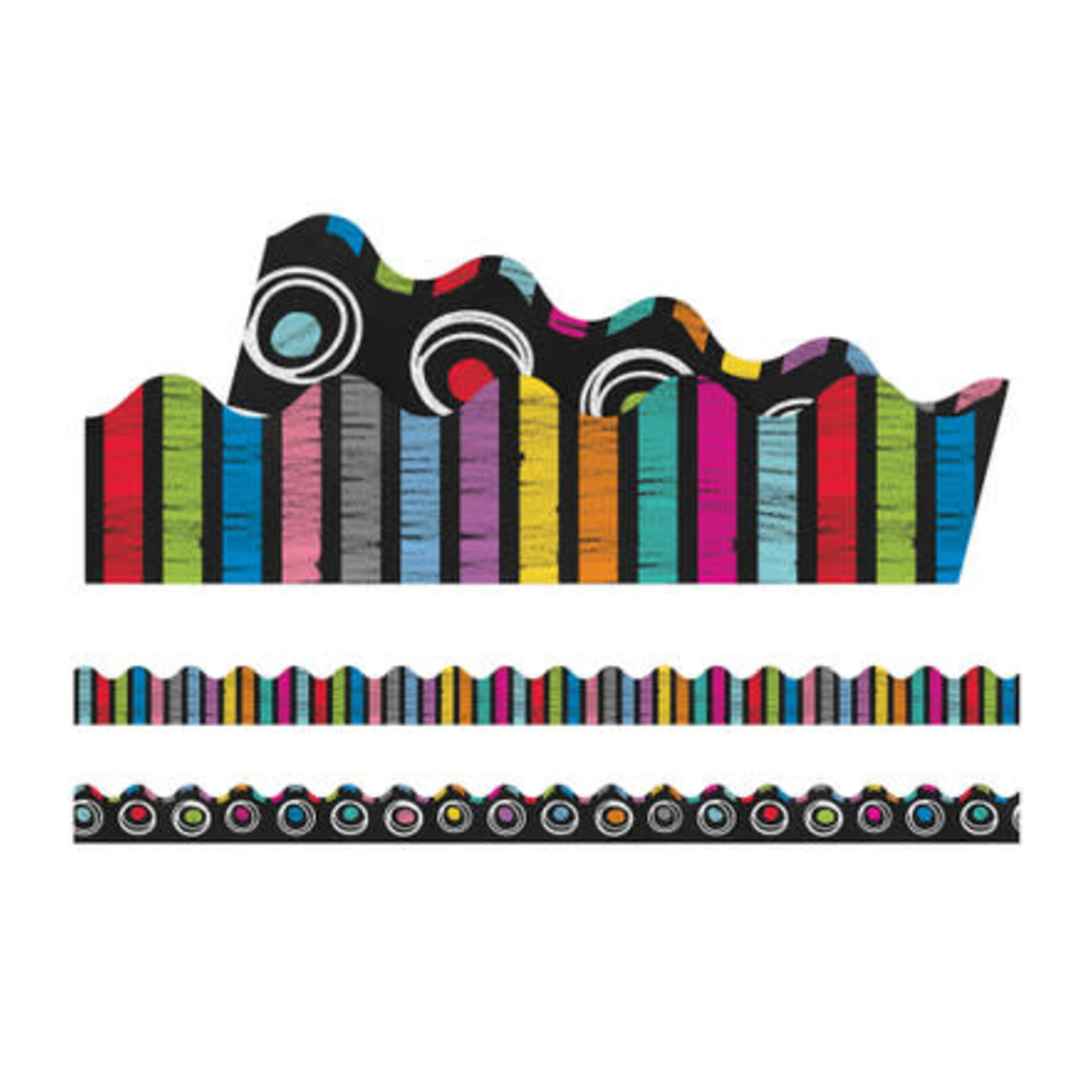 CARSON DELLOSA PUBLISHING CO Colorful Chalkboard Scalloped Borders