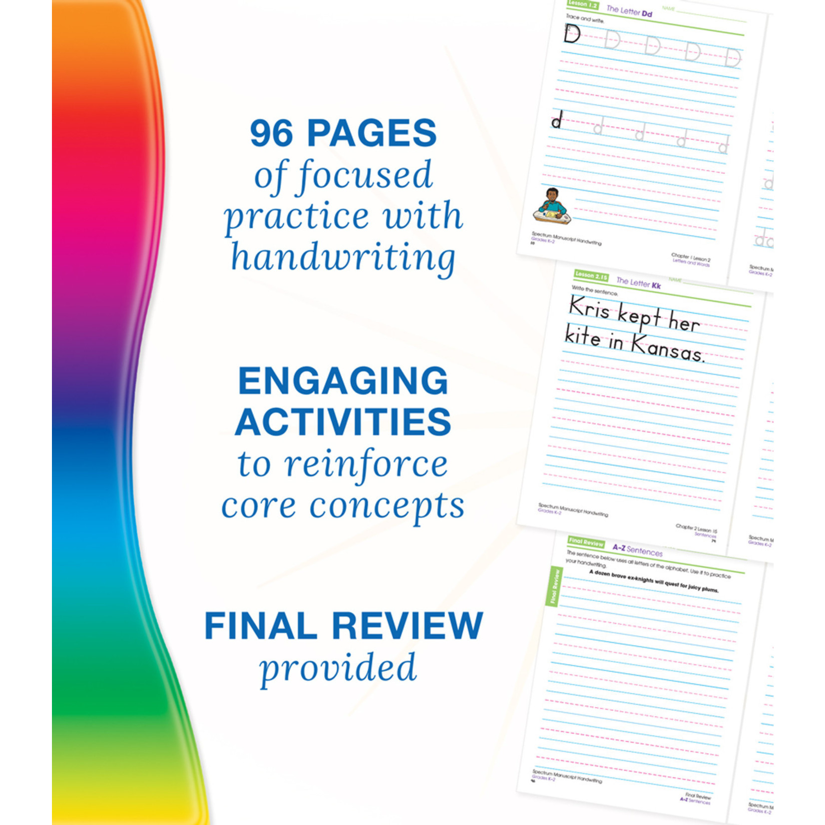 CARSON DELLOSA PUBLISHING CO Spectrum Manuscript Handwriting Workbook Grade K-2