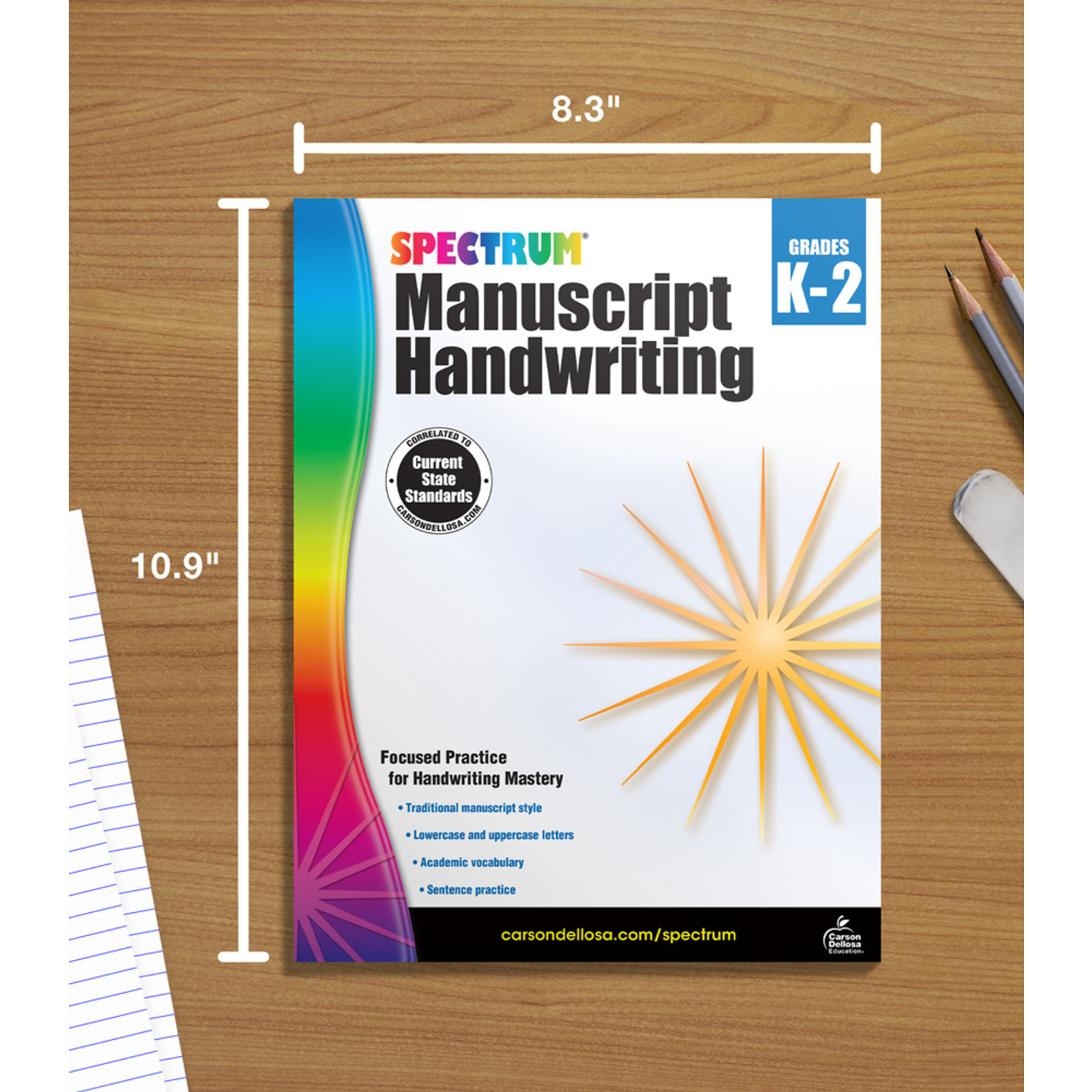 CARSON DELLOSA PUBLISHING CO Spectrum Manuscript Handwriting Workbook Grade K-2