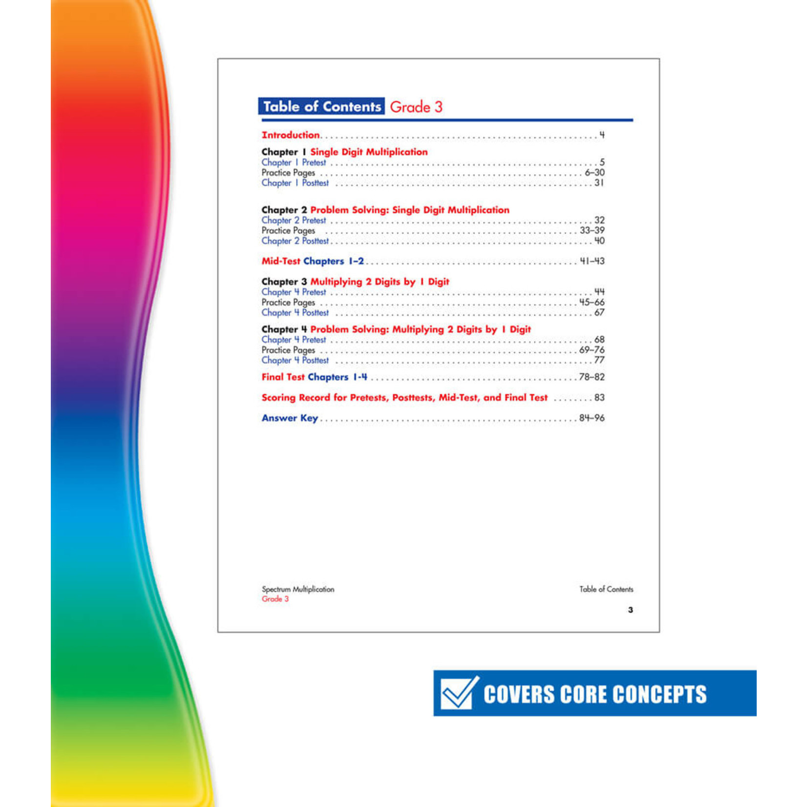 CARSON DELLOSA PUBLISHING CO Spectrum Multiplication Workbook Grade 3
