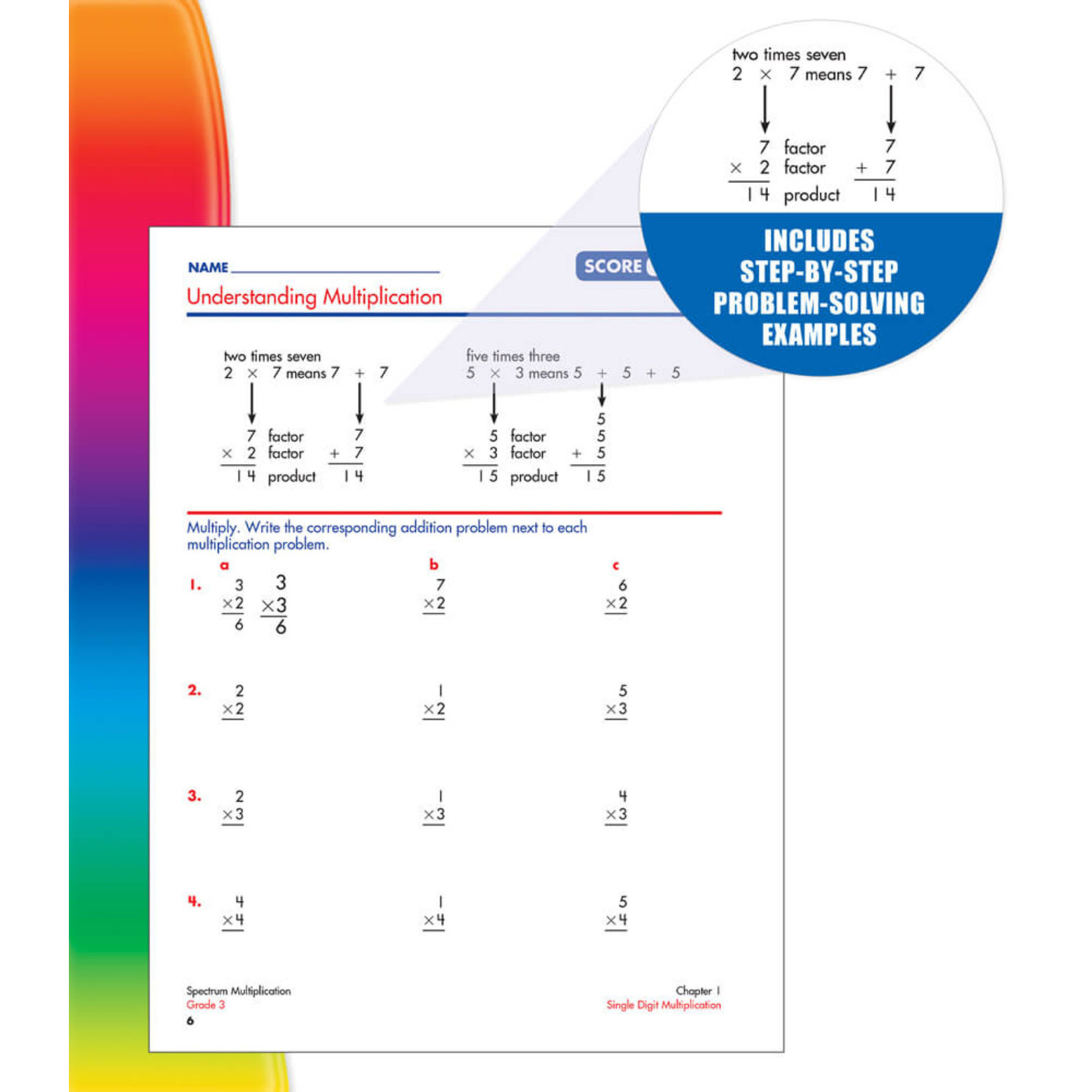 CARSON DELLOSA PUBLISHING CO Spectrum Multiplication Workbook Grade 3