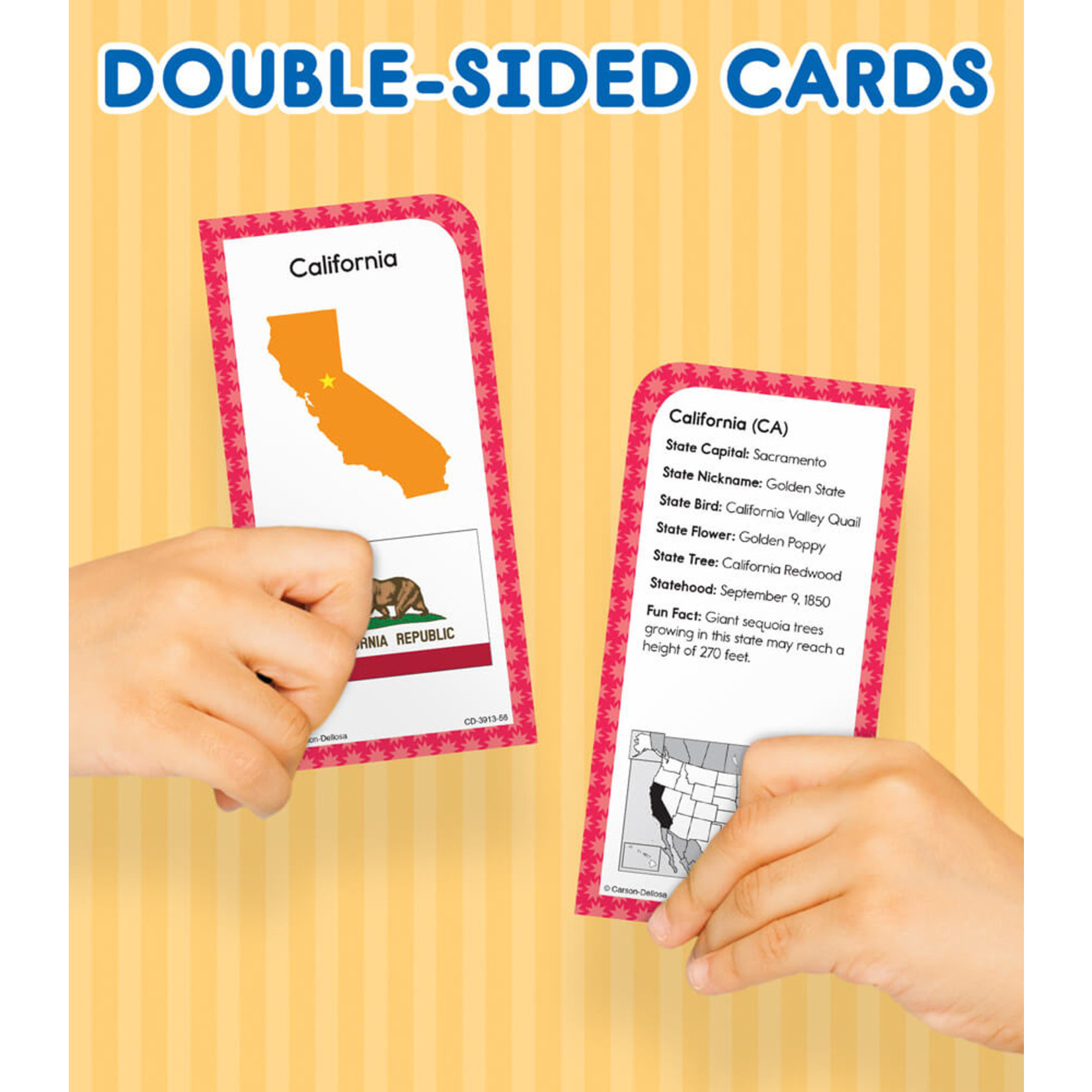 CARSON DELLOSA PUBLISHING CO U.S. States & Capitals Flash Cards Grade 3-5