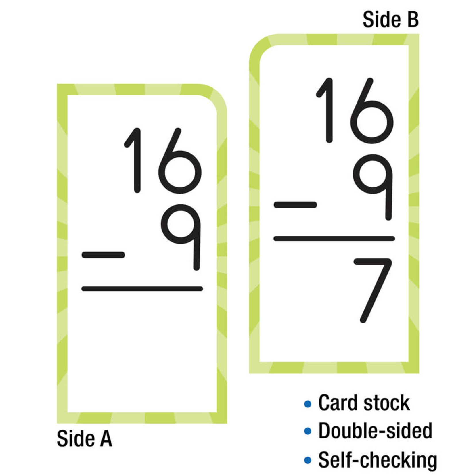 CARSON DELLOSA PUBLISHING CO Subtraction 0-12 Flash Cards Grade 1-3