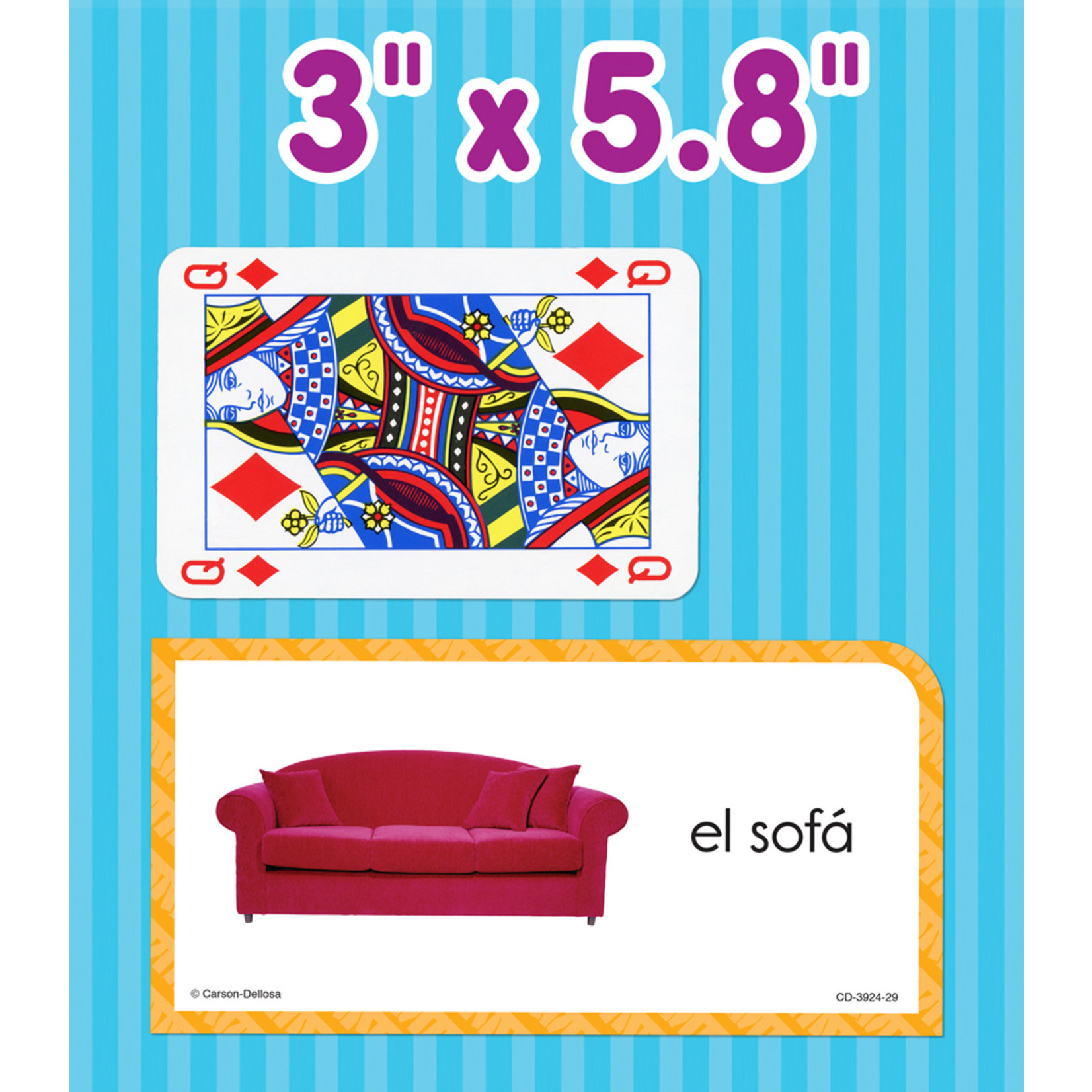 CARSON DELLOSA PUBLISHING CO Everyday Words in Spanish: Photographic Flash Cards Grade PK-8