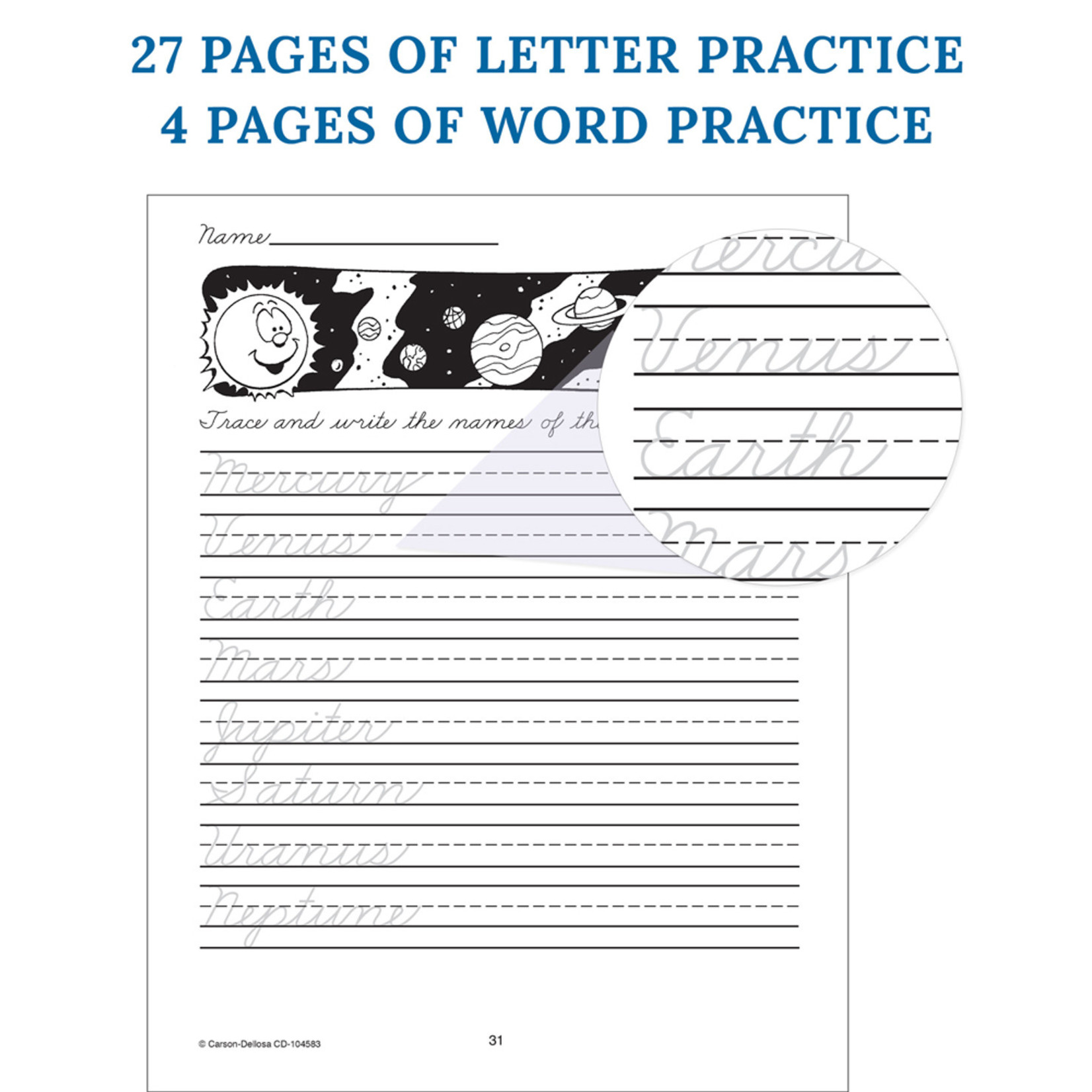 CARSON DELLOSA PUBLISHING CO Beginning Traditional Cursive Workbook Grade 1-3