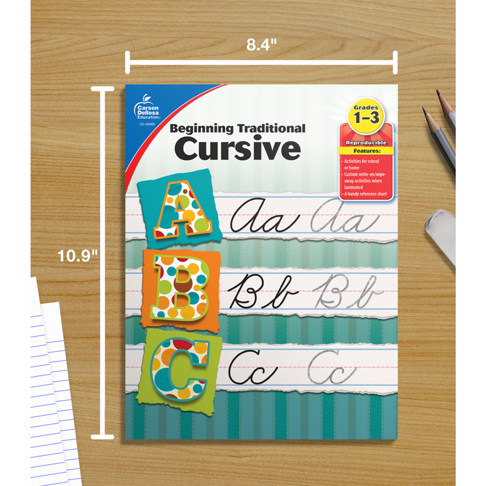 CARSON DELLOSA PUBLISHING CO Beginning Traditional Cursive Workbook Grade 1-3