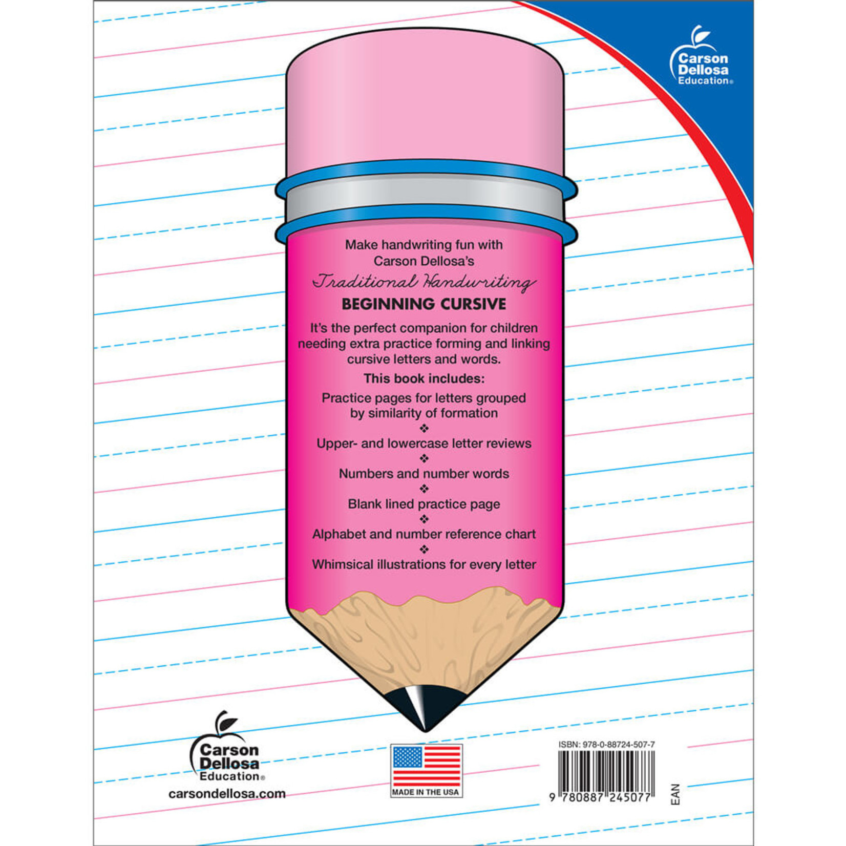 CARSON DELLOSA PUBLISHING CO Traditional Handwriting: Beginning Cursive Resource Book Grade 2-5