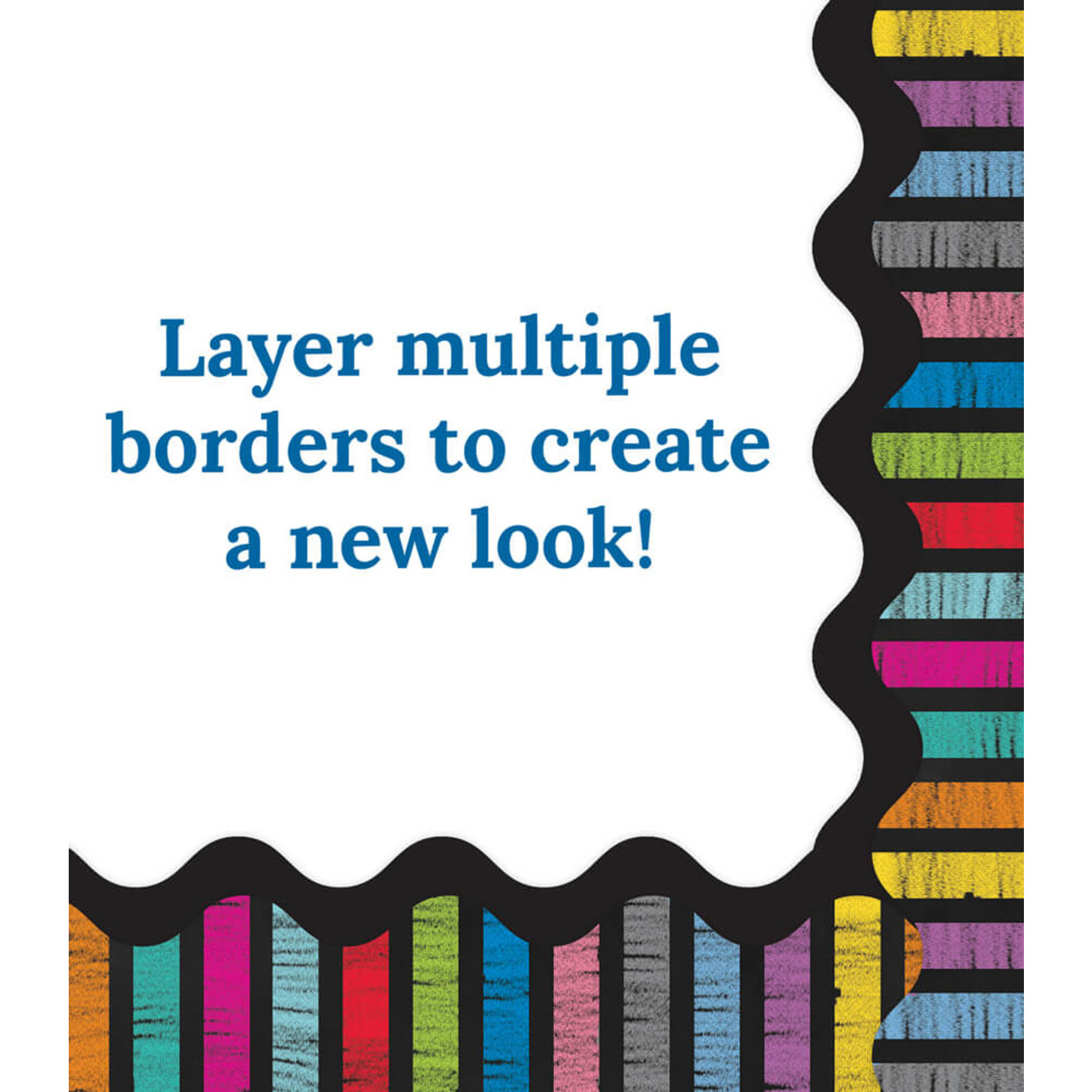 CARSON DELLOSA PUBLISHING CO Colorful Chalkboard Scalloped Borders
