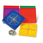 LEARNING RESOURCES INC 5" Assorted Geoboards, 5 x 5 Pin (Set of 6)