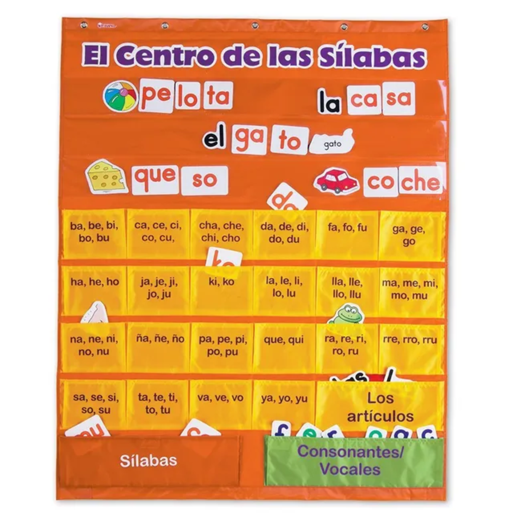 LEARNING RESOURCES INC El Centro de las Silabas (Spanish Syllables) Pocket Chart