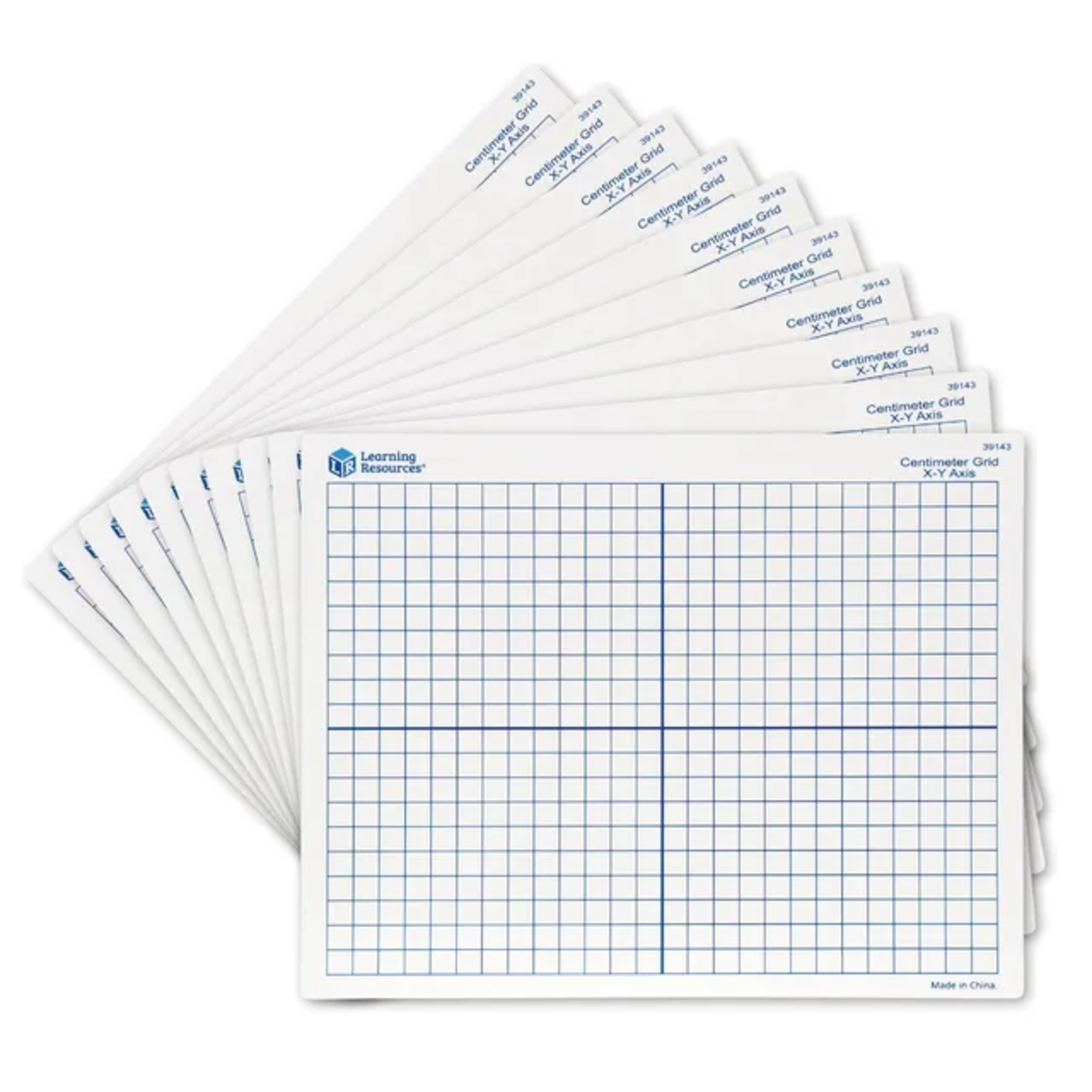 LEARNING RESOURCES INC Double Sided X-Y Axis Dry Erase Mats 9"x 11" (Set of 10)
