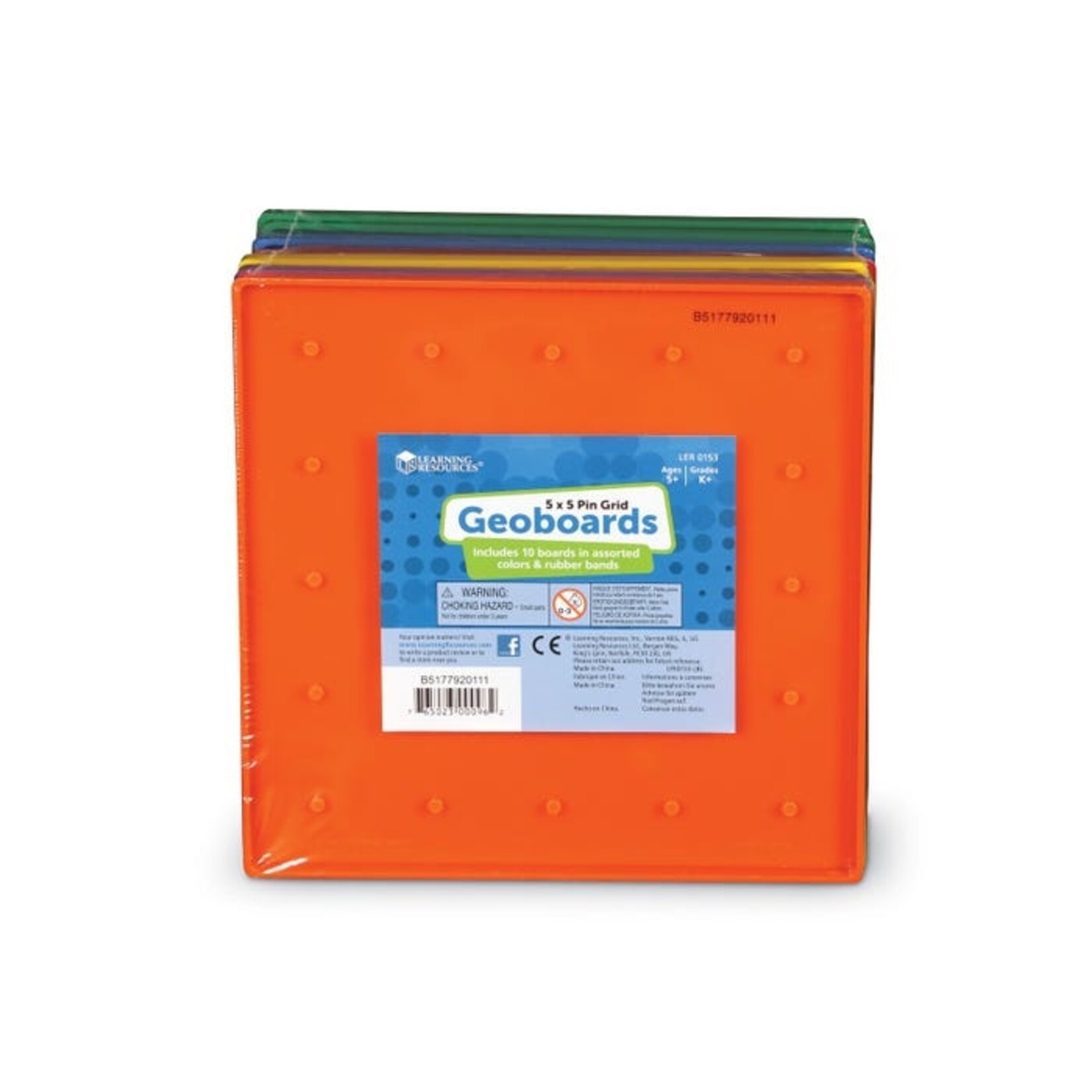 LEARNING RESOURCES INC Classpack Geoboards, 7 Inches, Set of 10
