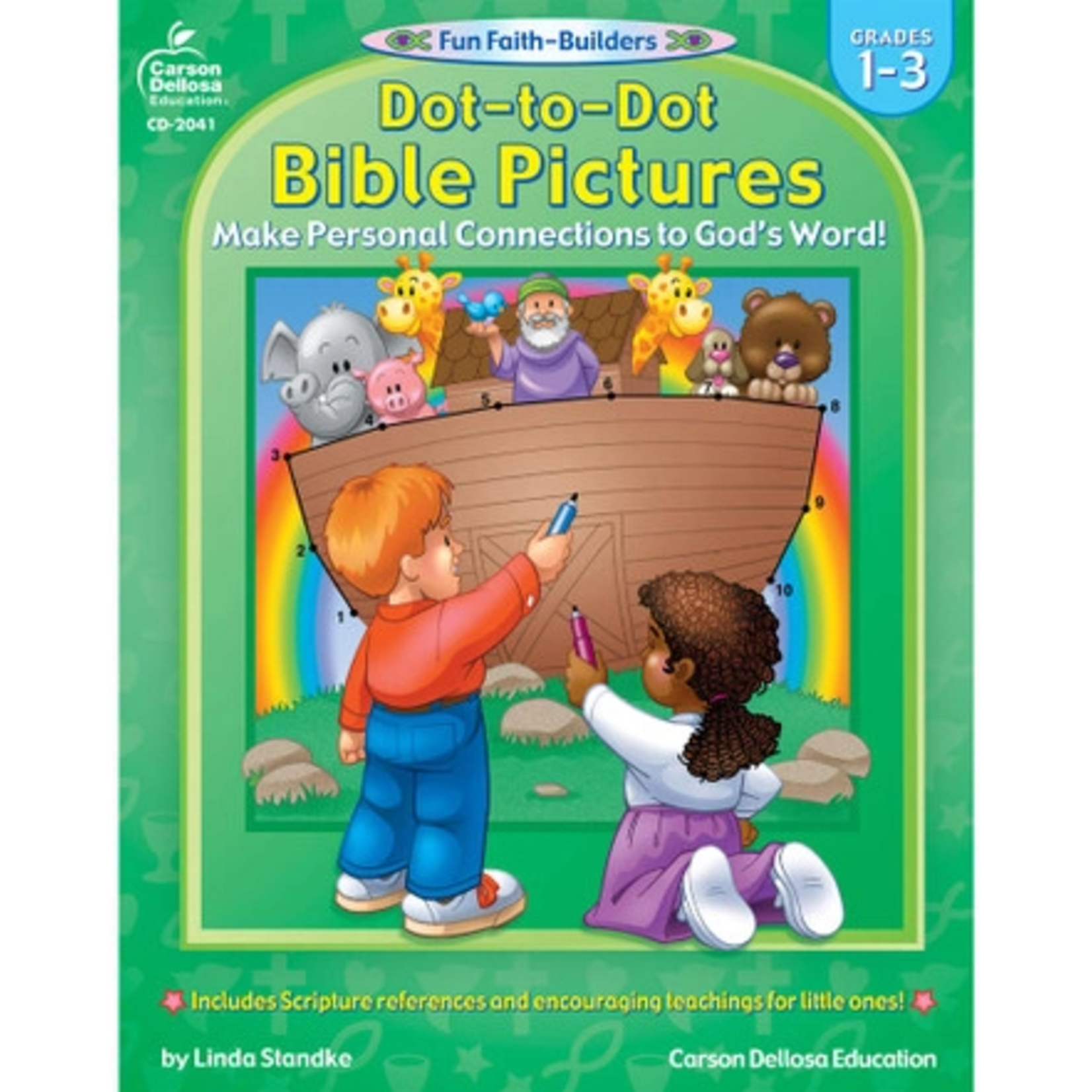 CARSON DELLOSA PUBLISHING CO Dot-to-Dot Bible Pictures Activity Book Grade 1-3