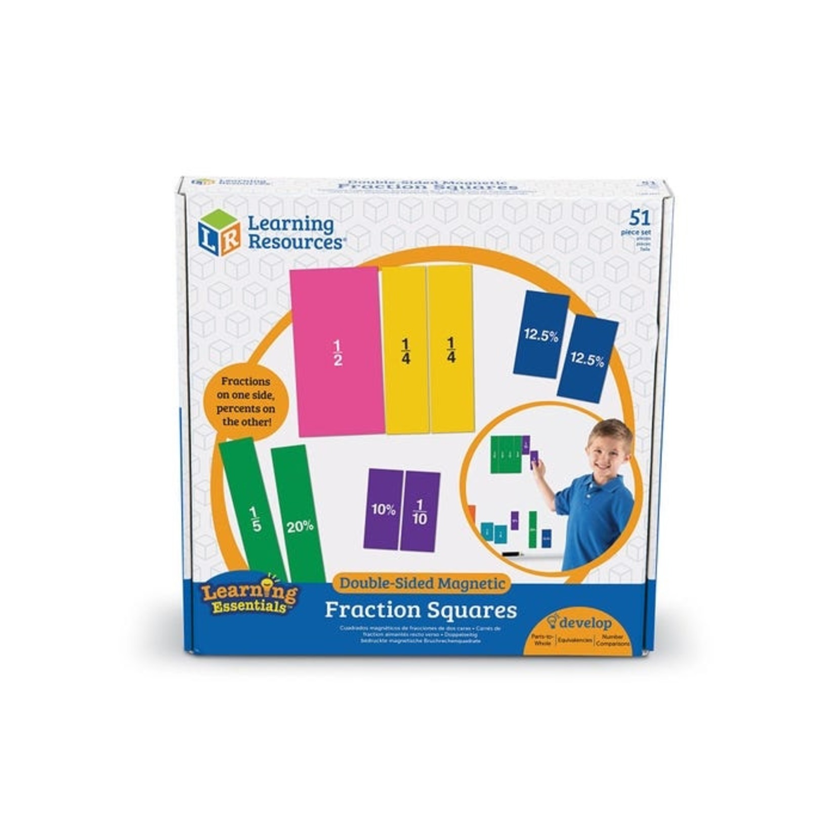 LEARNING RESOURCES INC Double-Sided Magnetic Demonstration Rainbow Fraction Squares