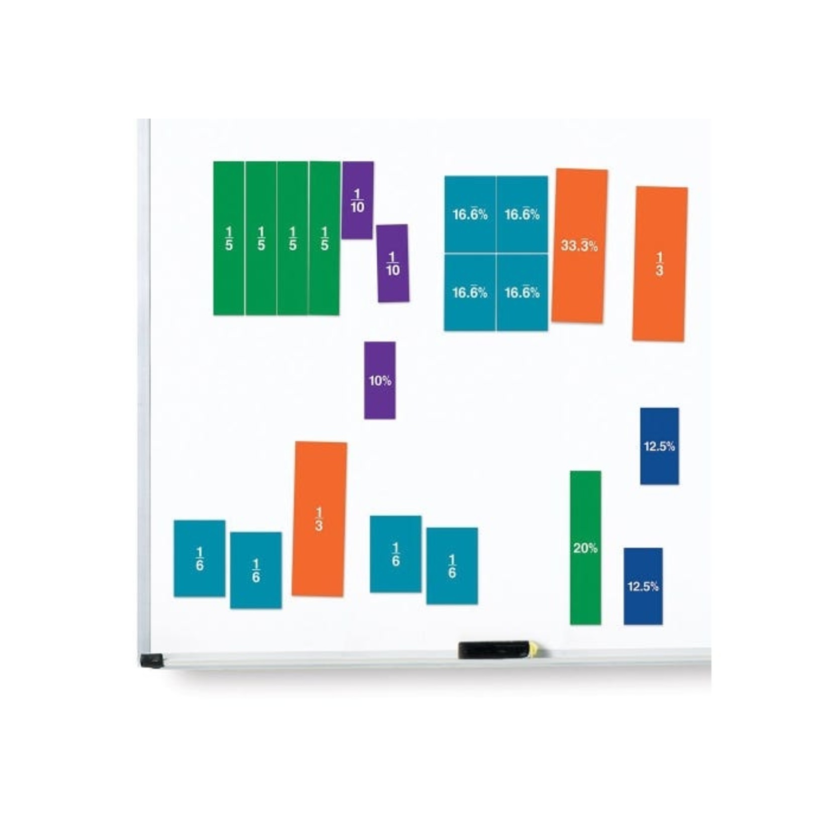 LEARNING RESOURCES INC Double-Sided Magnetic Demonstration Rainbow Fraction Squares
