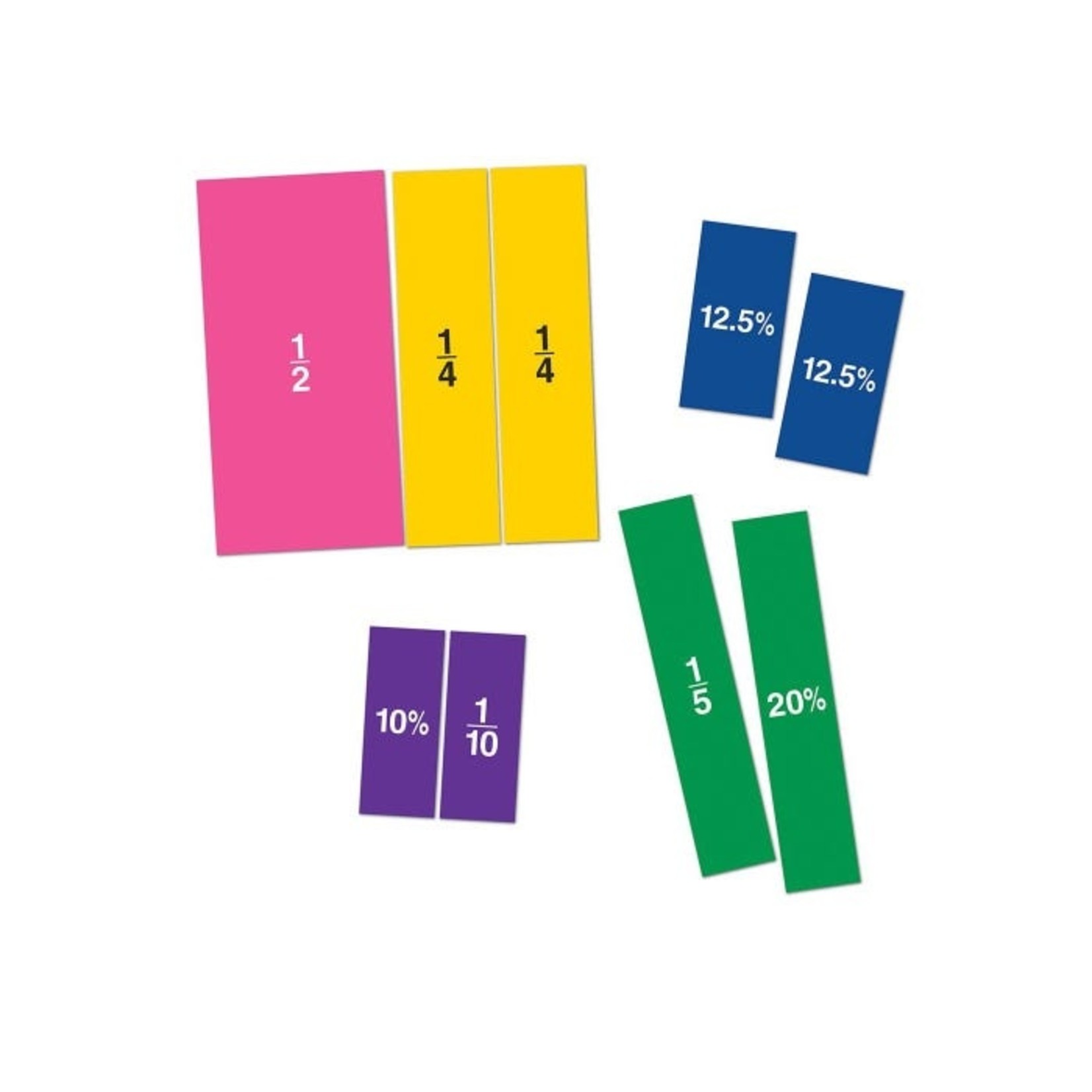 LEARNING RESOURCES INC Double-Sided Magnetic Demonstration Rainbow Fraction Squares