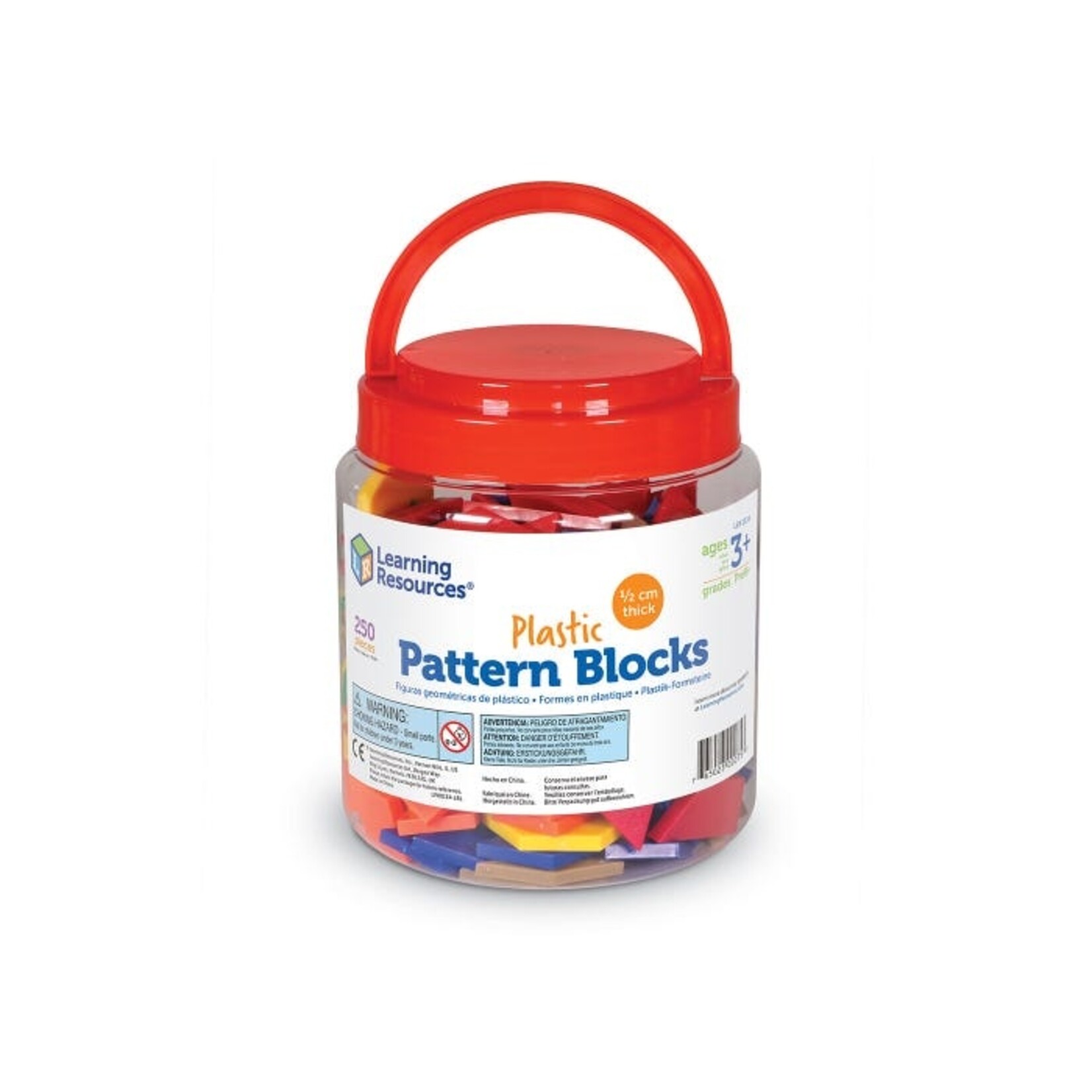 LEARNING RESOURCES INC Plastic Pattern Blocks, 0.5 cm (Set of 250)