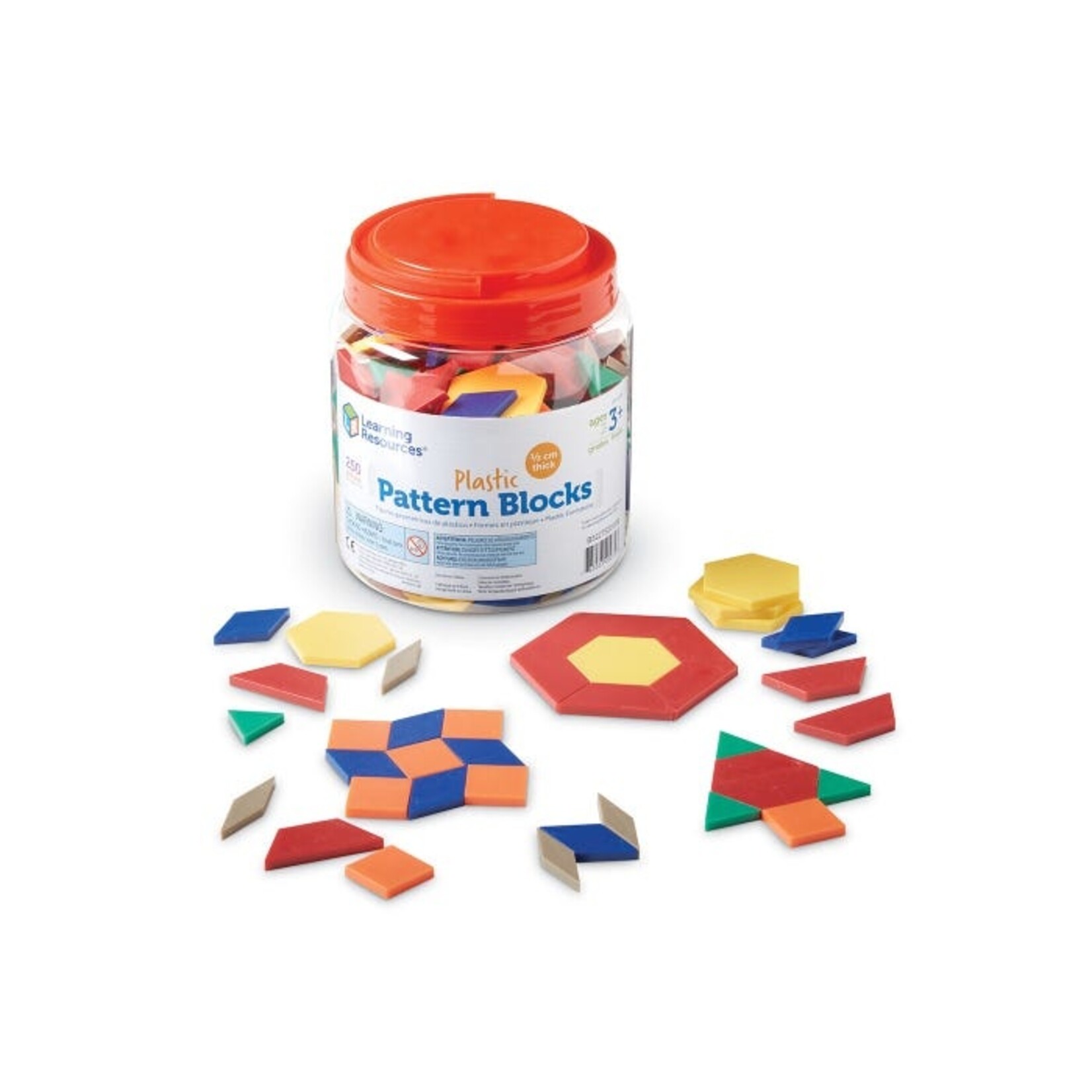 LEARNING RESOURCES INC Plastic Pattern Blocks, 0.5 cm (Set of 250)