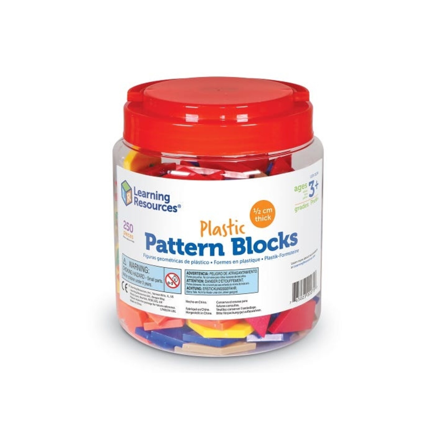 LEARNING RESOURCES INC Plastic Pattern Blocks, 0.5 cm (Set of 250)