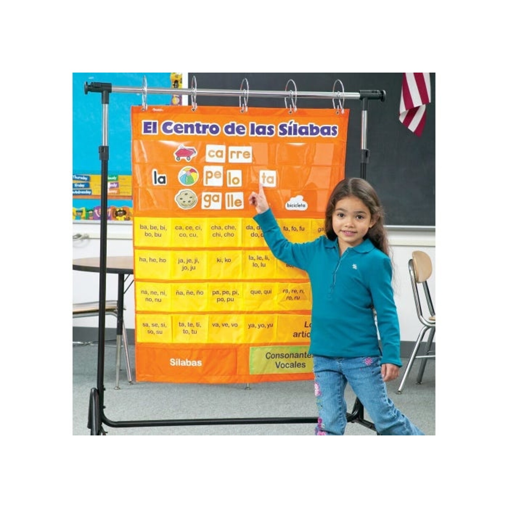 LEARNING RESOURCES INC El Centro de las Silabas (Spanish Syllables) Pocket Chart