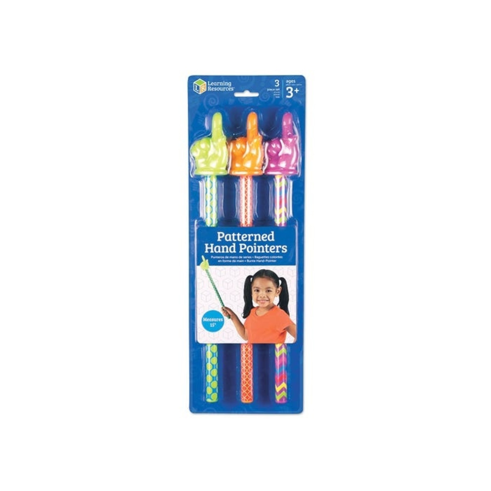 LEARNING RESOURCES INC 15" Patterned Hand Pointers (Set of 3)