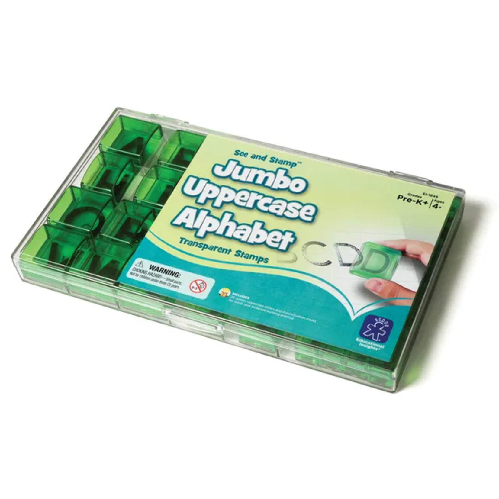 EDUCATIONAL INSIGHTS INC See & Stamp Jumbo Alphabet Transparent Stamps — Uppercase (20 pieces)
