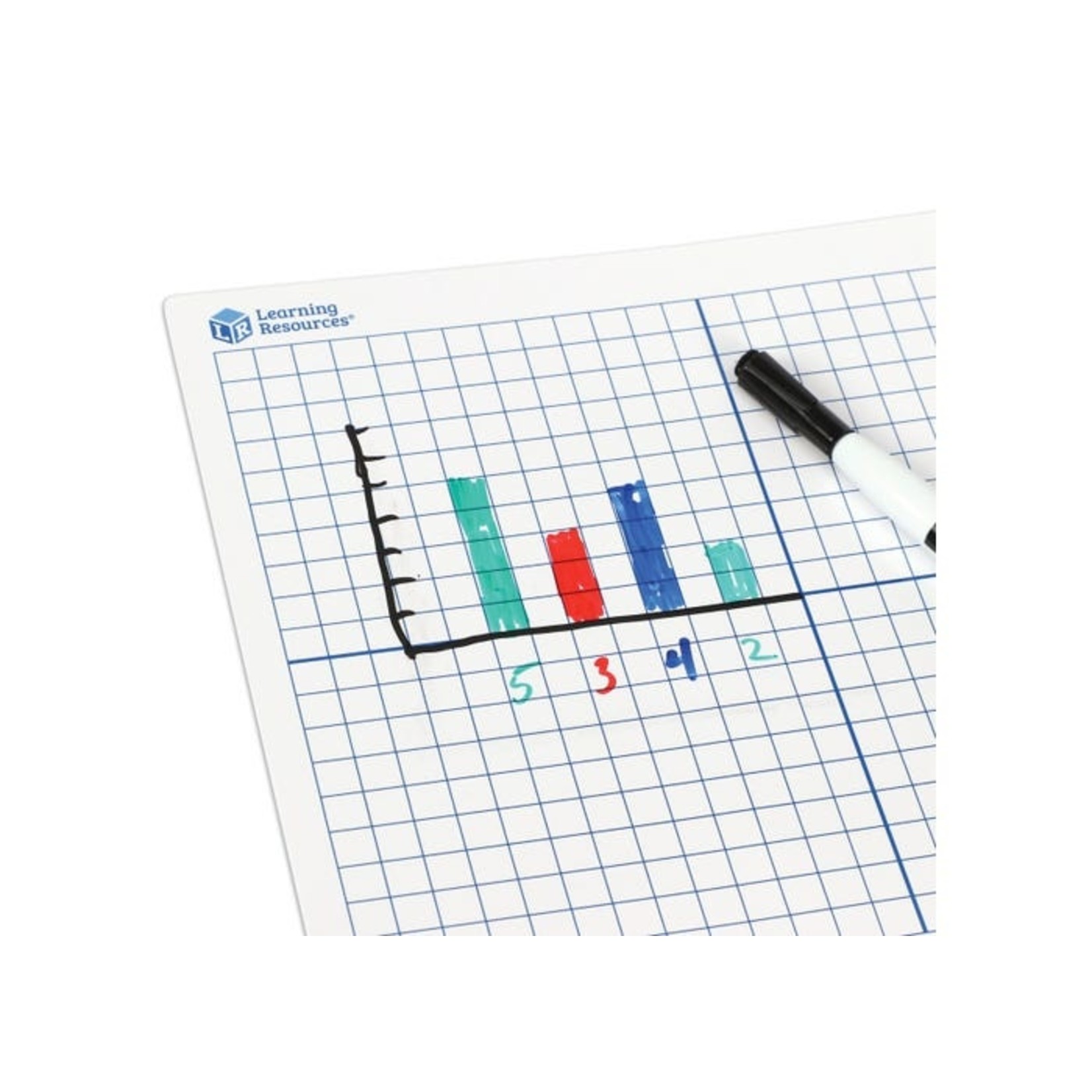 LEARNING RESOURCES INC Double Sided X-Y Axis Dry Erase Mats 9"x 11" (Set of 10)