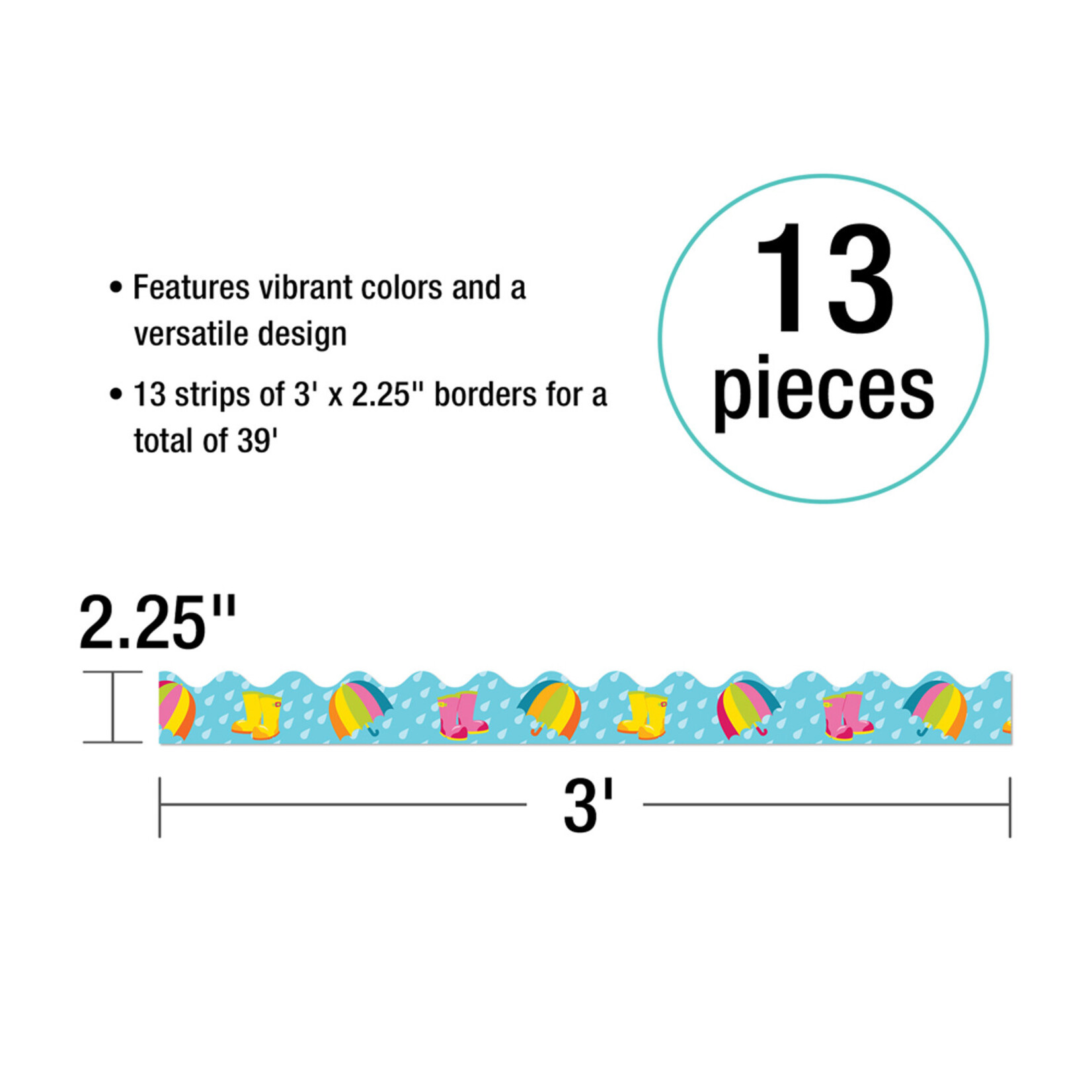 CARSON DELLOSA PUBLISHING CO Spring Showers Scalloped Borders