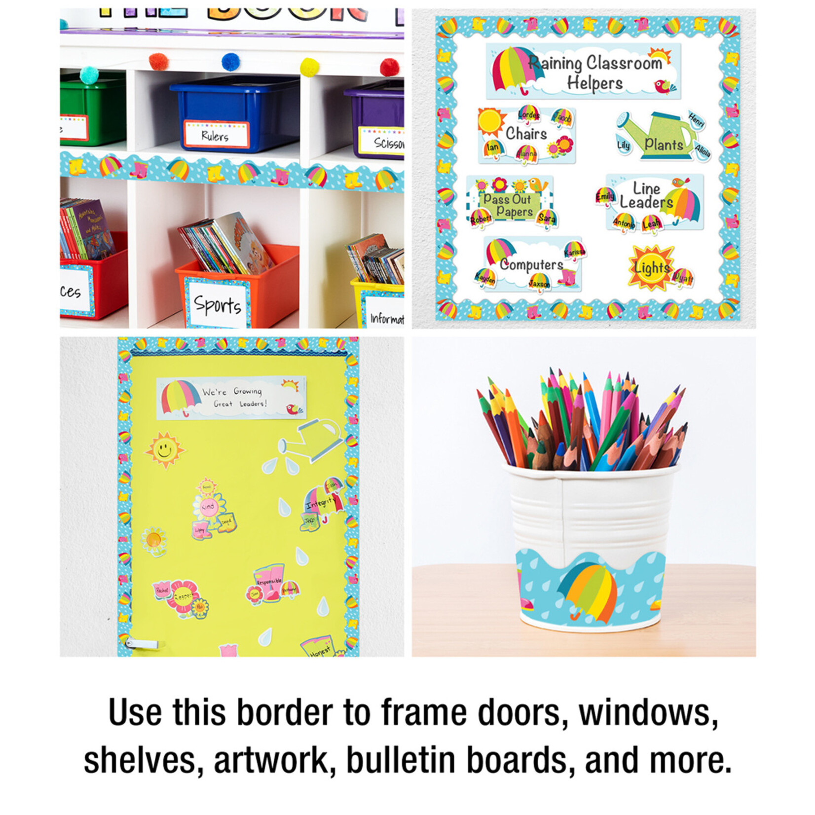 CARSON DELLOSA PUBLISHING CO Spring Showers Scalloped Borders