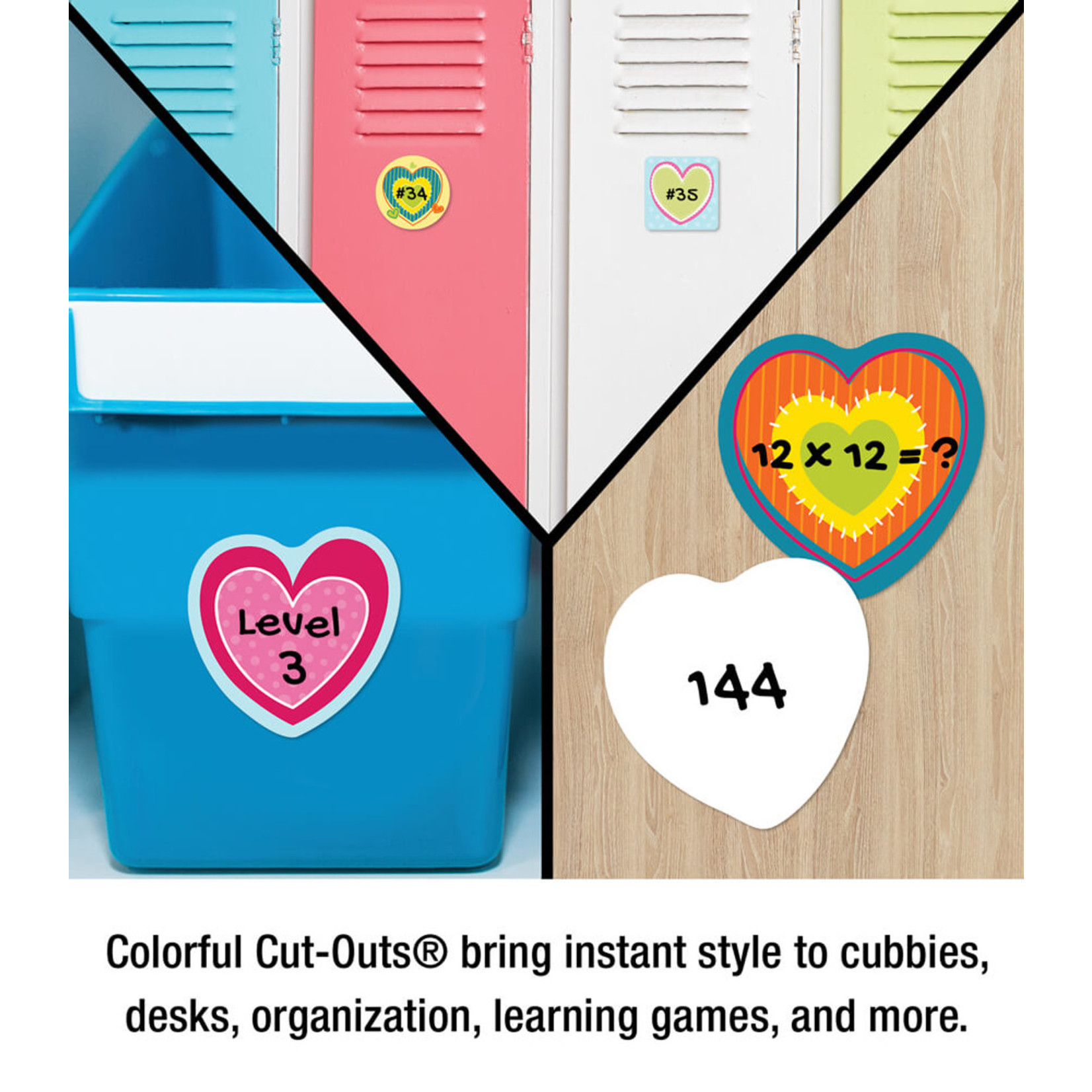 CARSON DELLOSA PUBLISHING CO Hearts Mini Cut-Outs