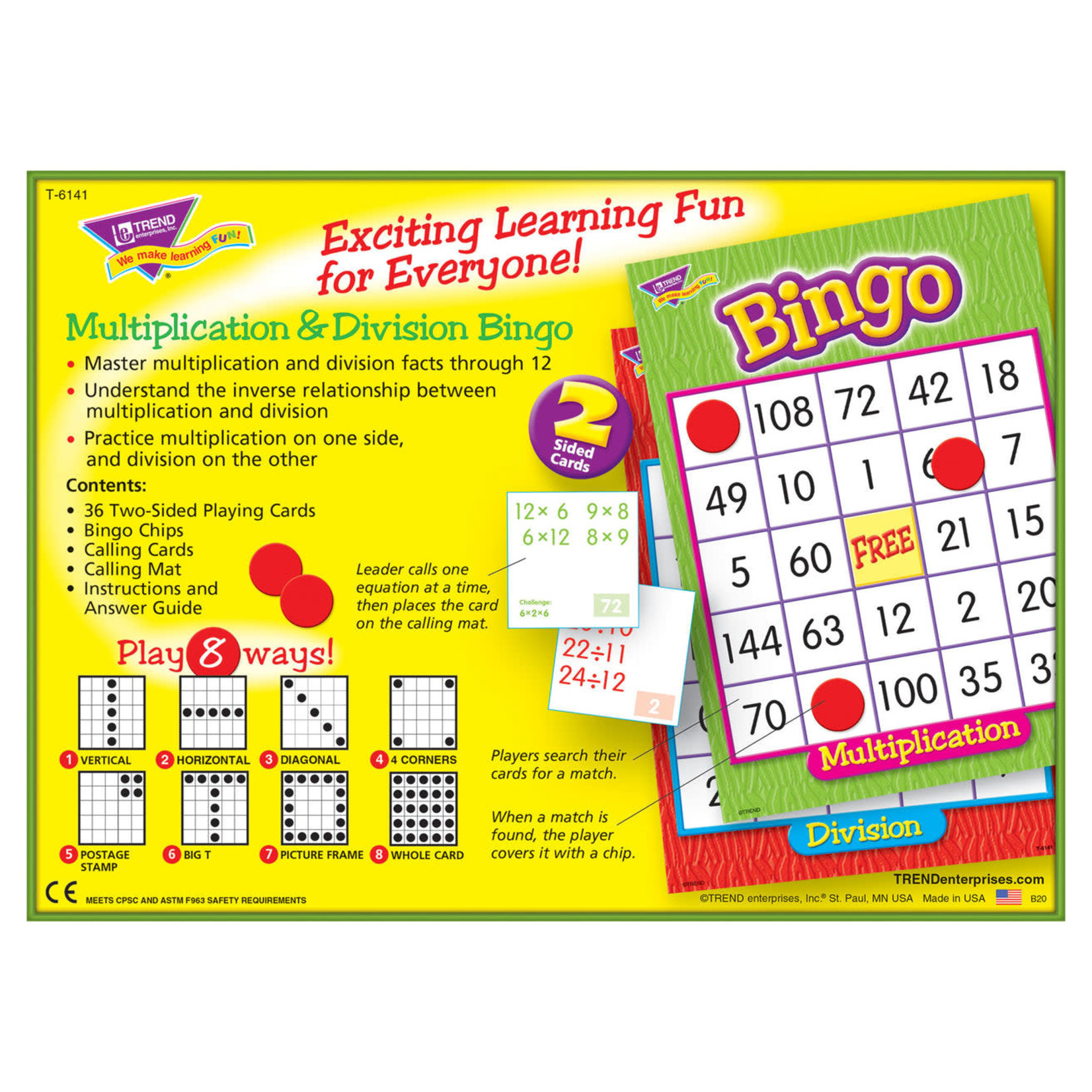 TREND ENTERPRISES INC Multiplication & Division Bingo Game