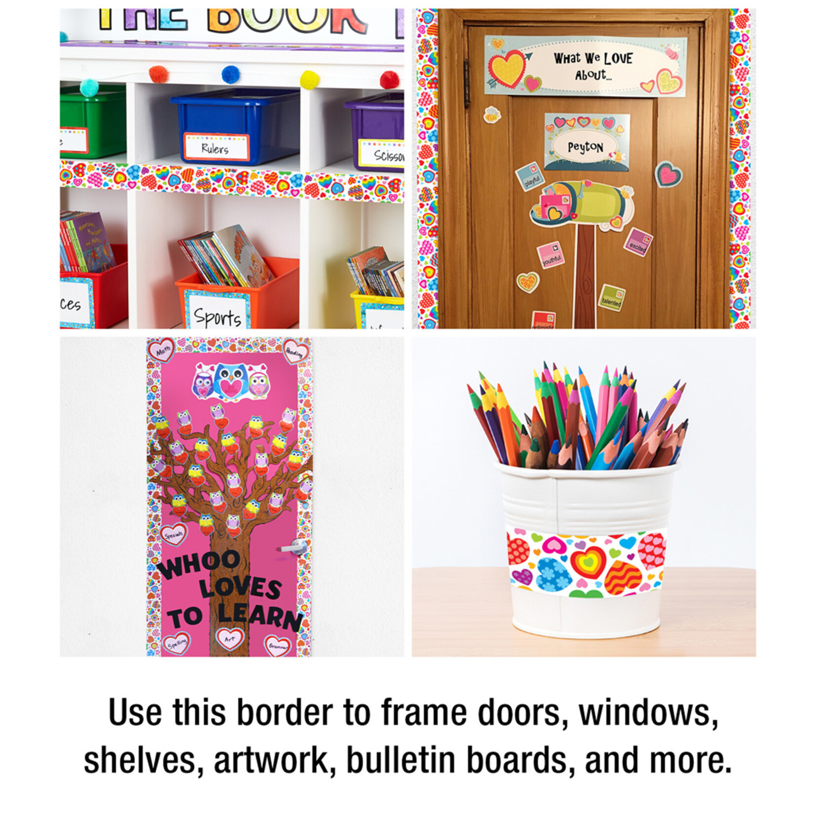 CARSON DELLOSA PUBLISHING CO Groovy Hearts Straight Borders