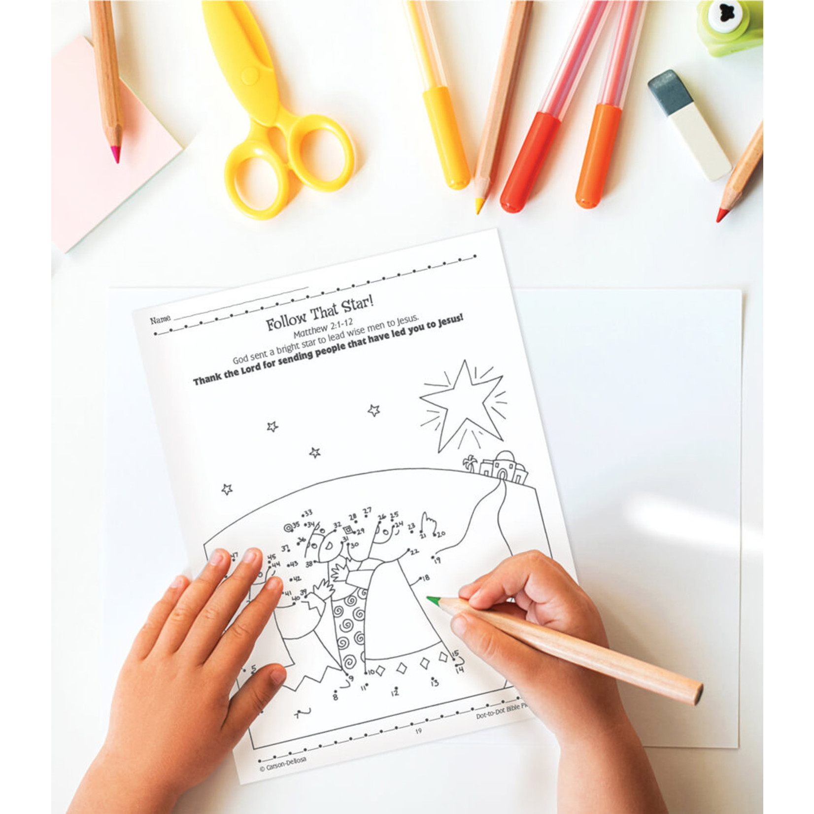 CARSON DELLOSA PUBLISHING CO Dot-to-Dot Bible Pictures Activity Book Grade 1-3