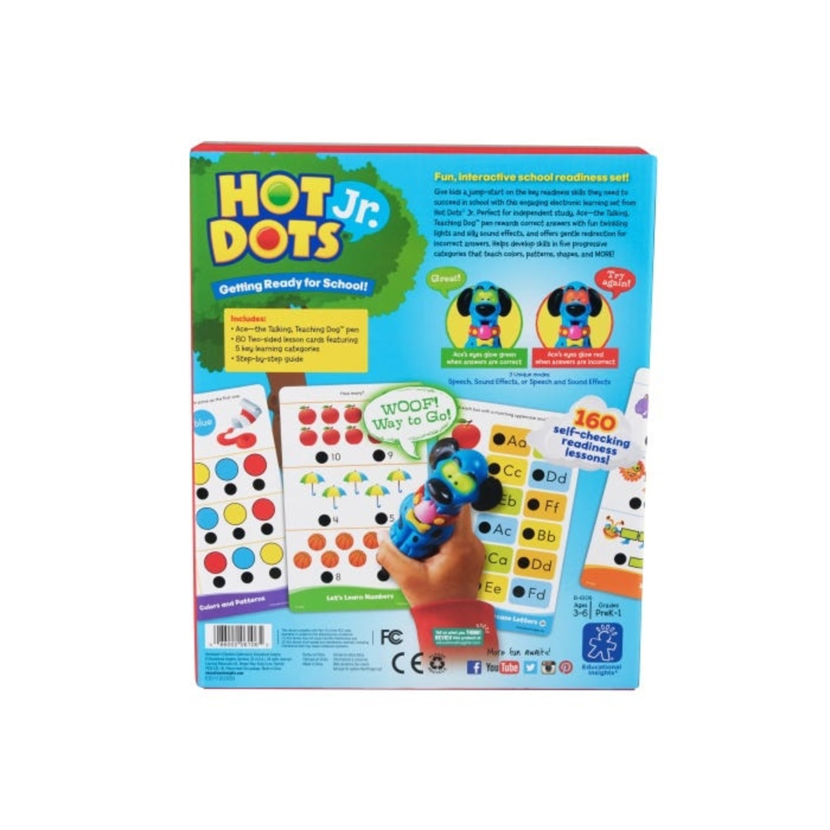 EDUCATIONAL INSIGHTS INC Hot Dots® Jr. Getting Ready for School! Set with Ace—The Talking, Teaching Dog® Pen