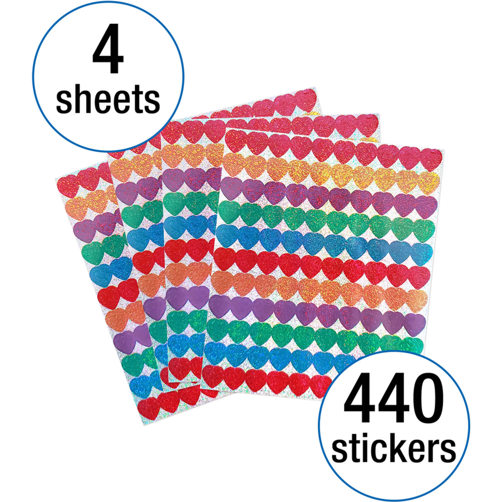 CARSON DELLOSA PUBLISHING CO Hearts, Multicolor Chart Seals