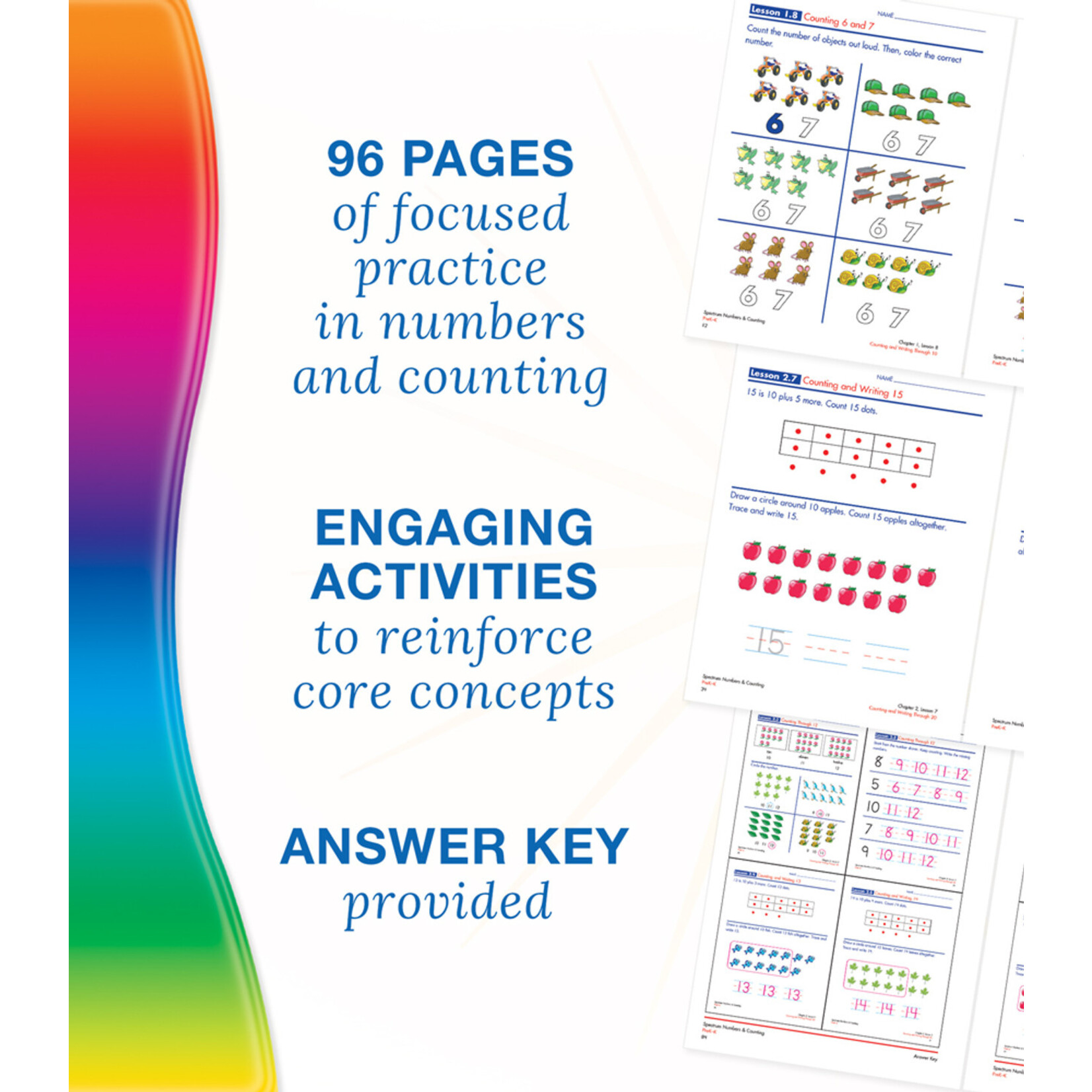 CARSON DELLOSA PUBLISHING CO Spectrum Numbers & Counting Workbook Grade PK-K