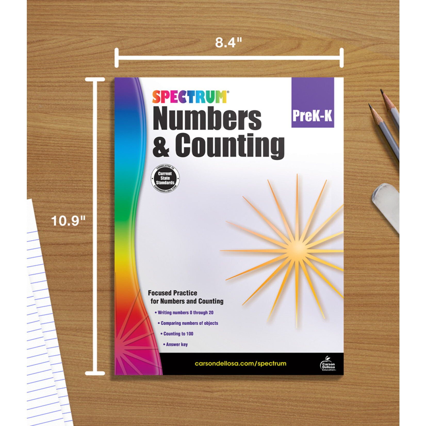 CARSON DELLOSA PUBLISHING CO Spectrum Numbers & Counting Workbook Grade PK-K