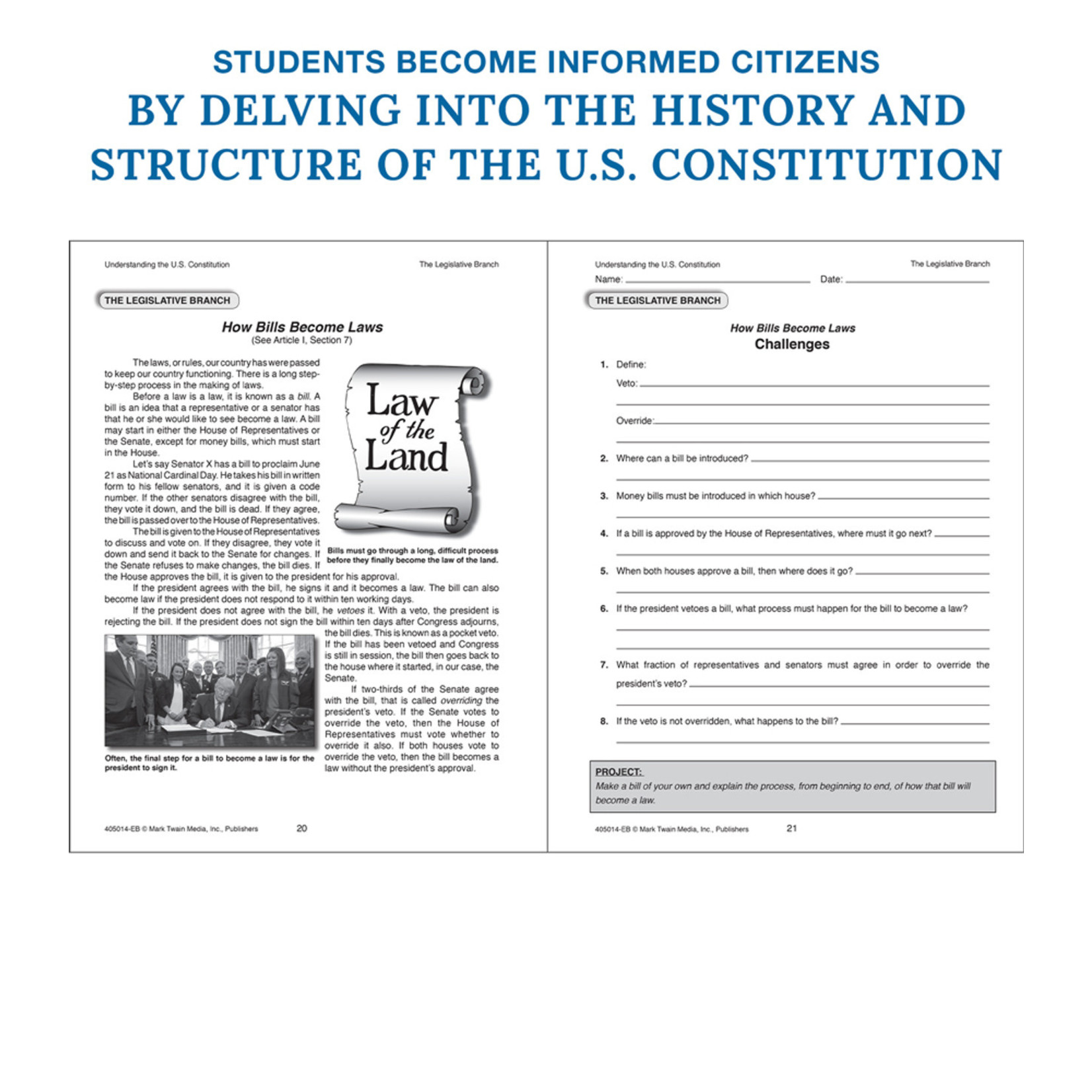 CARSON DELLOSA PUBLISHING CO Understanding the U.S. Constitution Workbook Grade 5-12