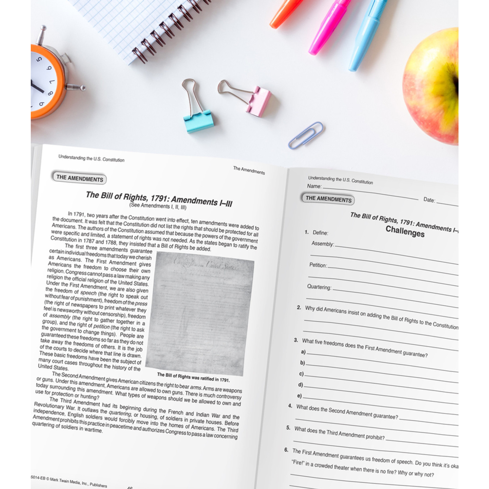 CARSON DELLOSA PUBLISHING CO Understanding the U.S. Constitution Workbook Grade 5-12