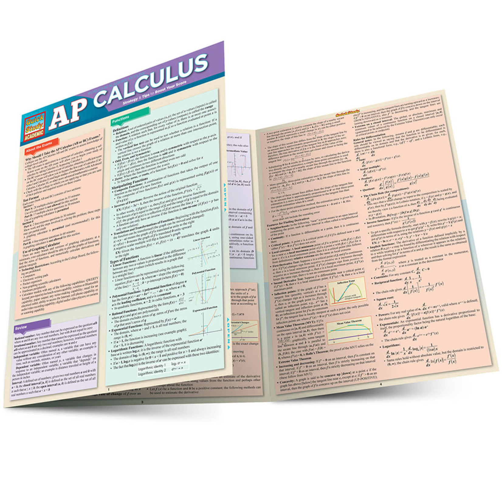 BAR CHARTS QuickStudy | AP Calculus Laminated Study Guide