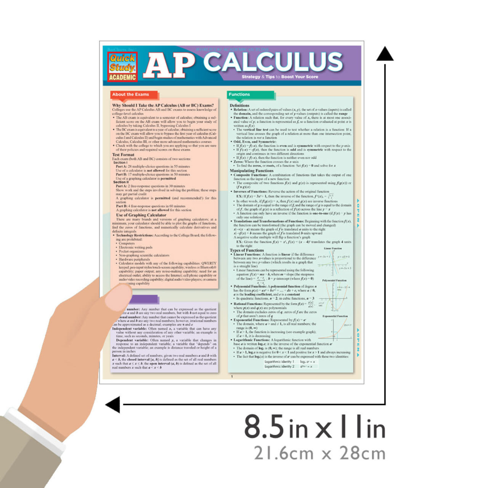 BAR CHARTS QuickStudy | AP Calculus Laminated Study Guide