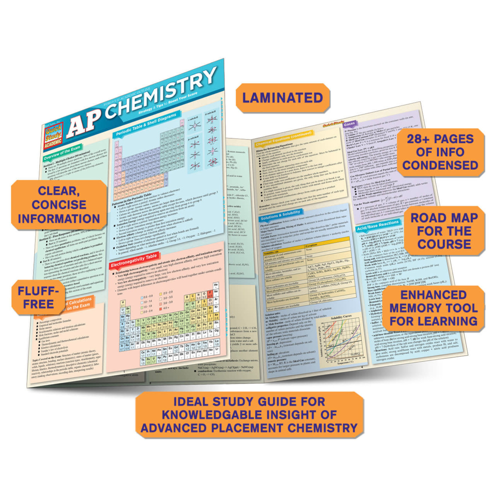 BAR CHARTS QuickStudy: AP Chemistry Laminated Study Guide