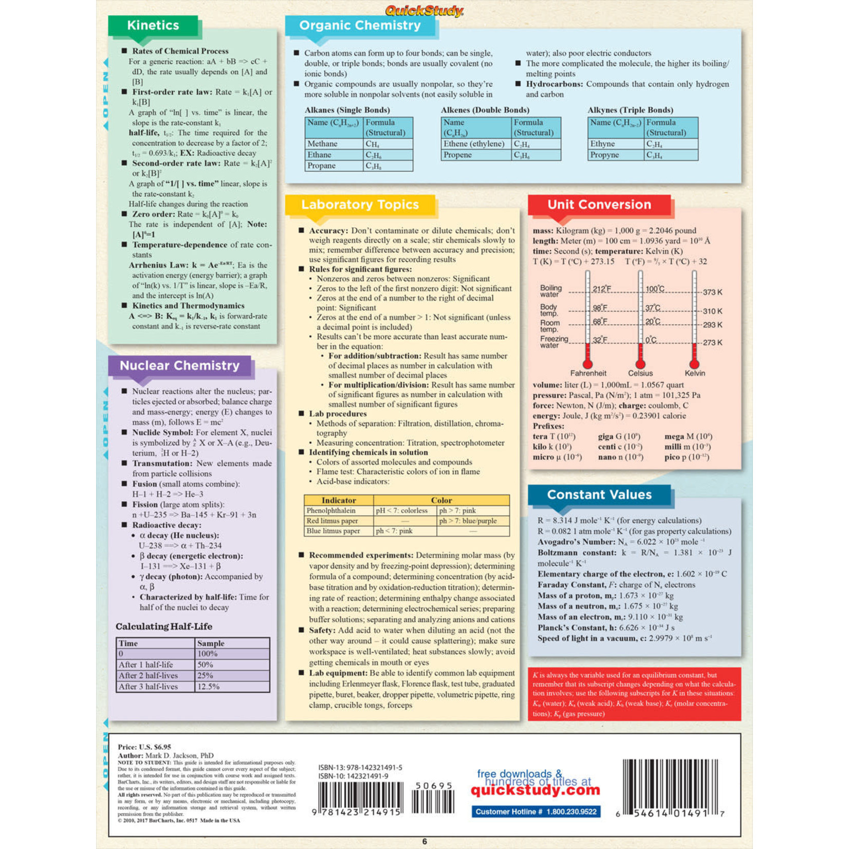 BAR CHARTS QuickStudy: AP Chemistry Laminated Study Guide