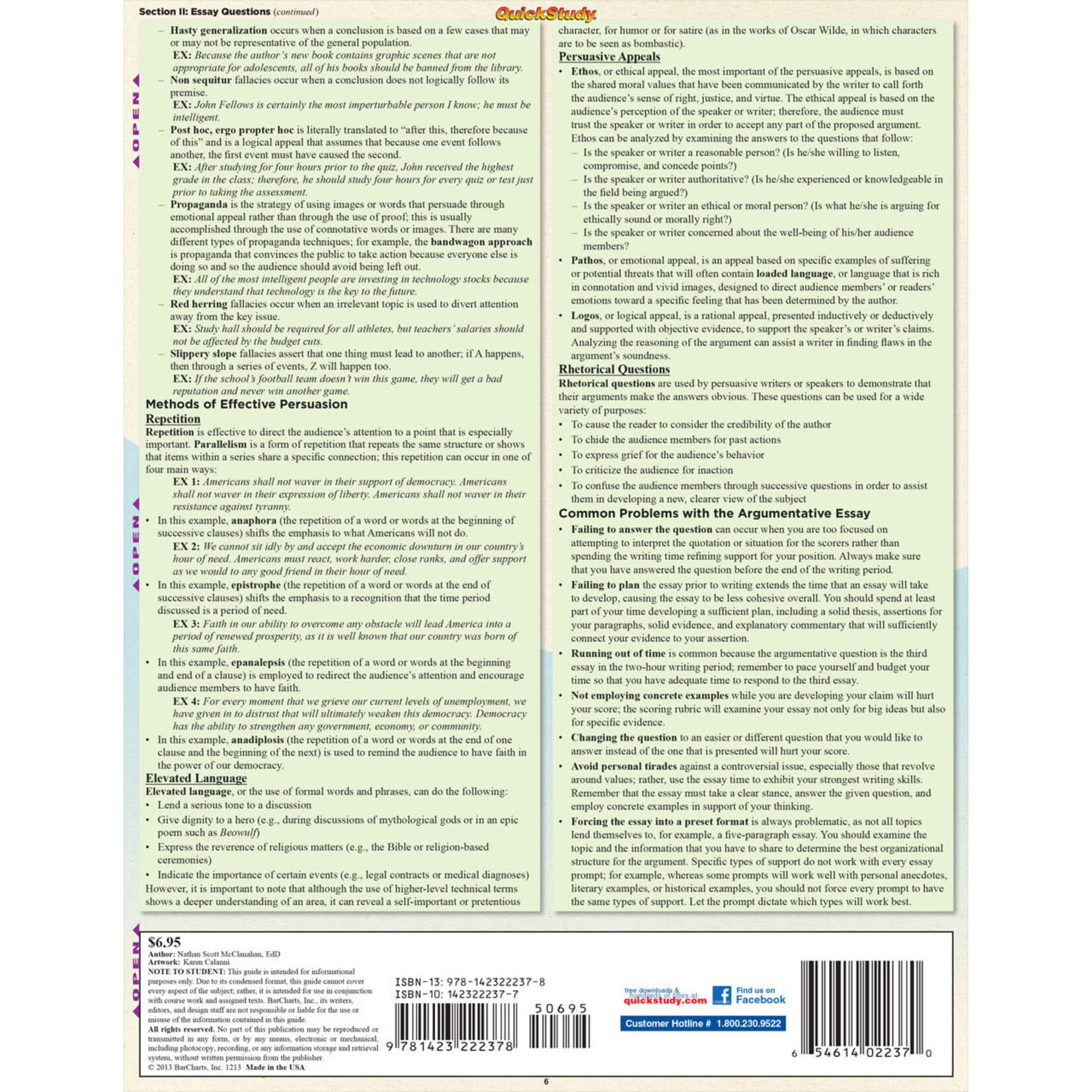 BAR CHARTS QuickStudy: AP English Laminated Study Guide