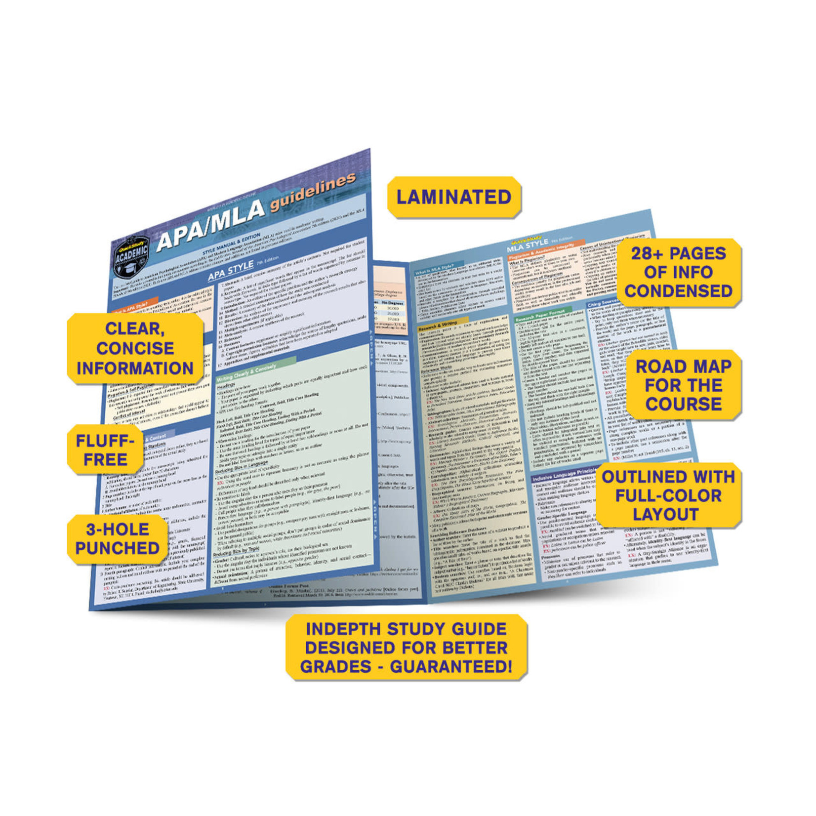 BAR CHARTS QuickStudy: APA/MLA Guidelines Laminated Study Guide
