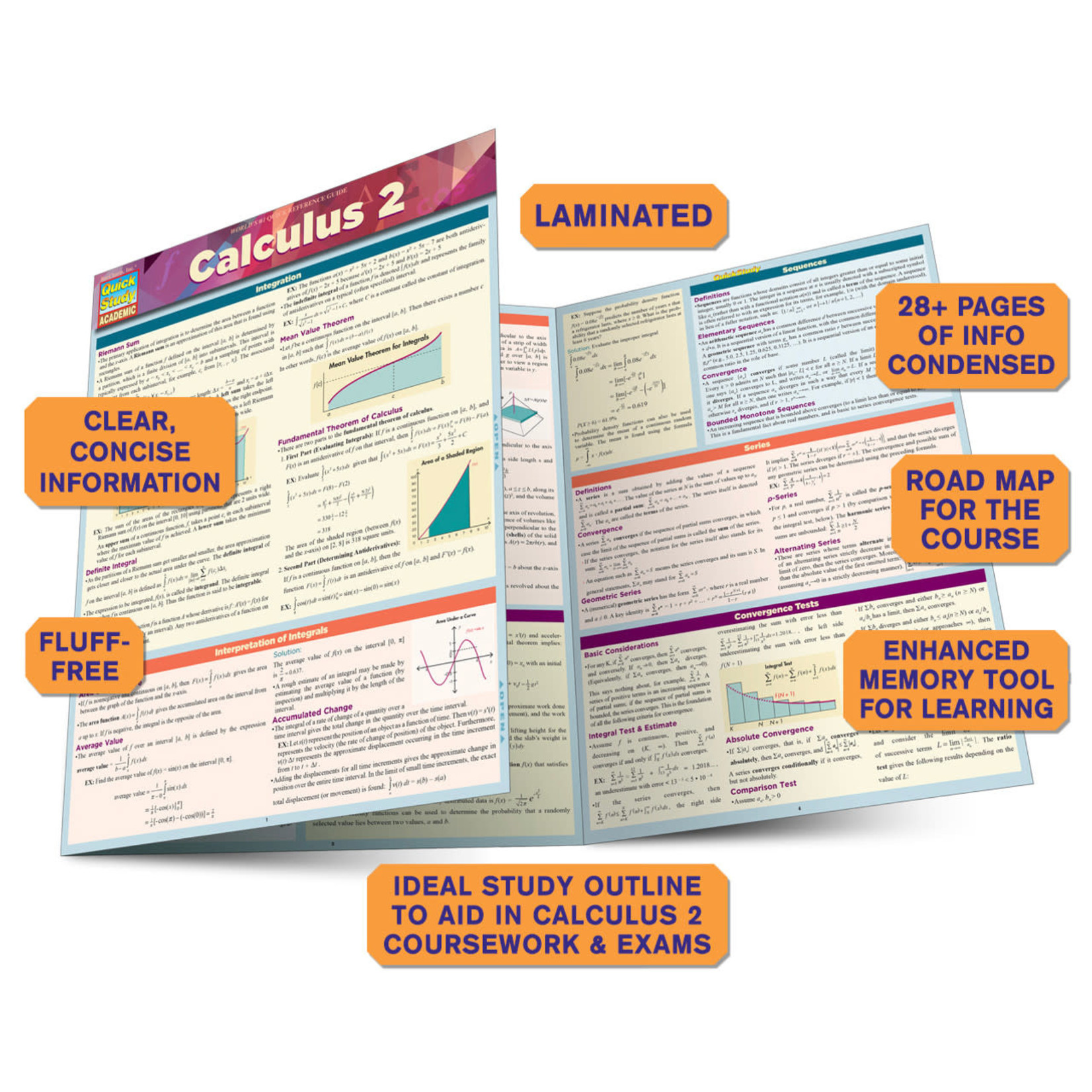 BAR CHARTS QuickStudy: Calculus 2 Laminated Study Guide