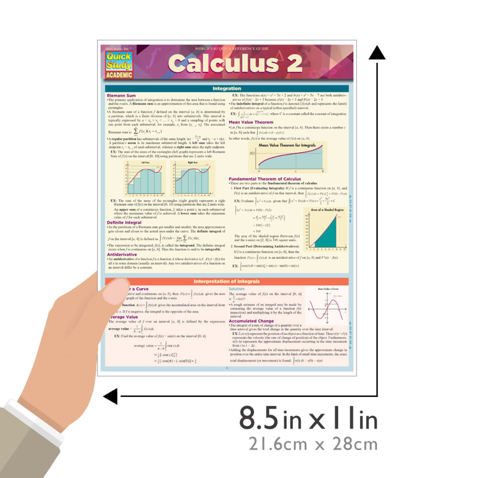 BAR CHARTS QuickStudy: Calculus 2 Laminated Study Guide