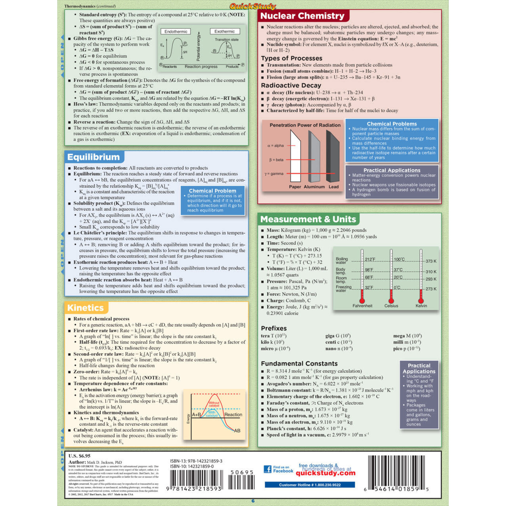BAR CHARTS QuickStudy: Chemistry Laminated Study Guide