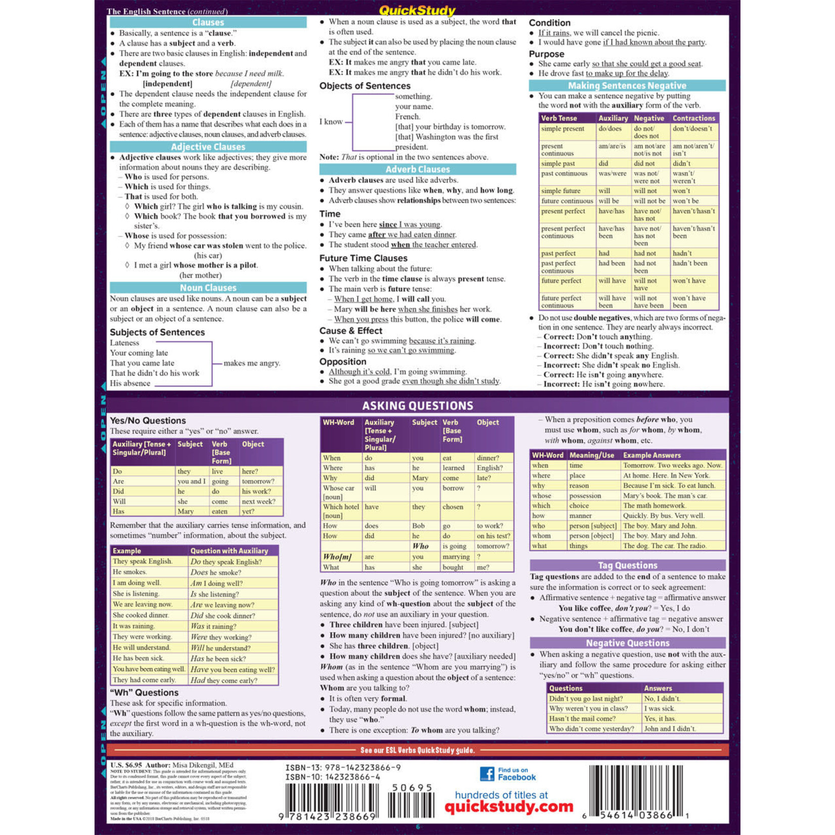 BAR CHARTS QuickStudy: ESL (English as a Second Language) Laminated Study Guide